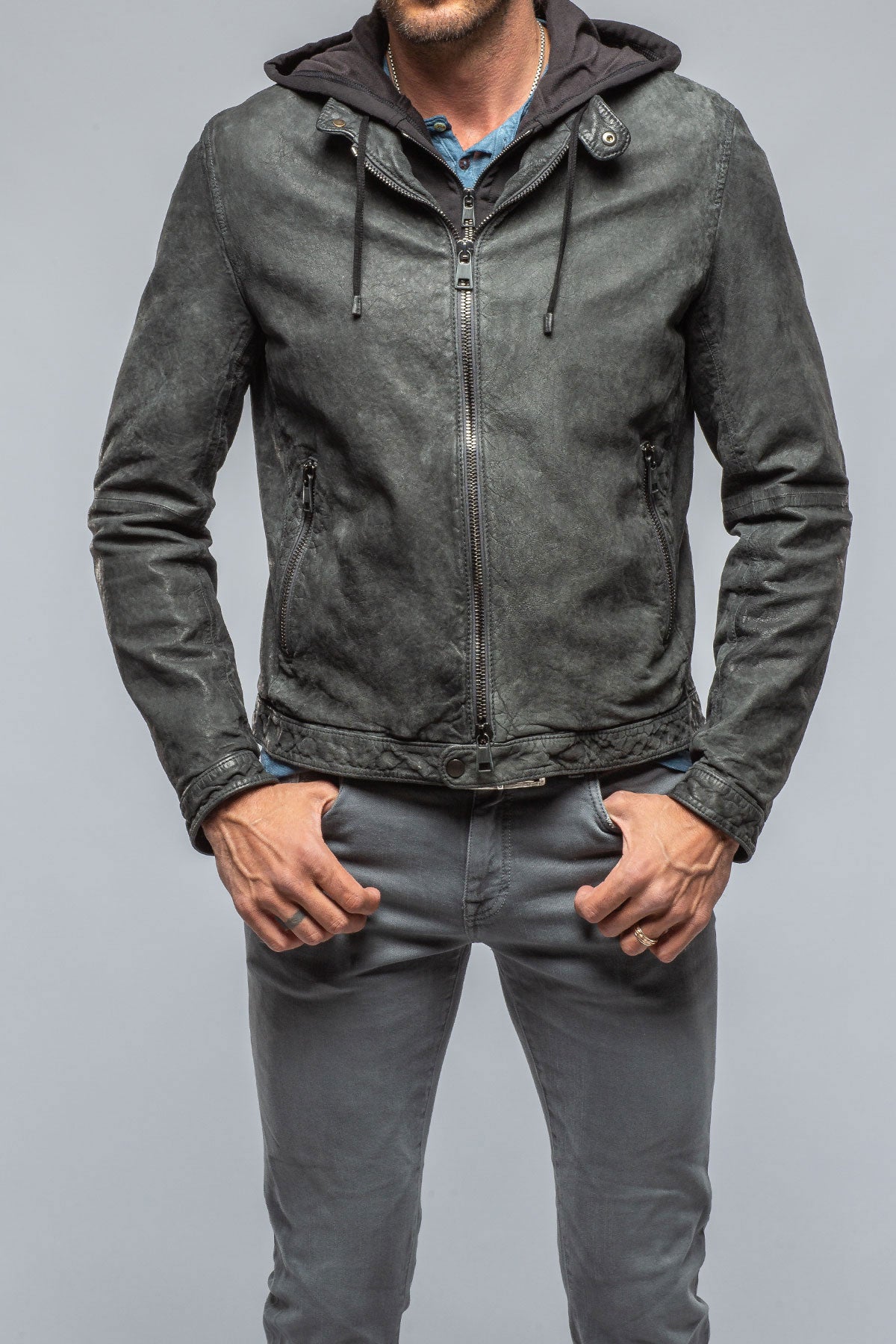 Cerano Hooded Jacket | Mens - Outerwear - Leather | Gimo's