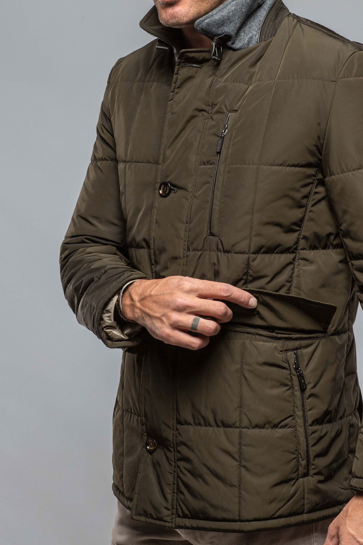 Edison Quilted Jacket In Olive | Warehouse - Mens - Outerwear - Cloth | Gimo's