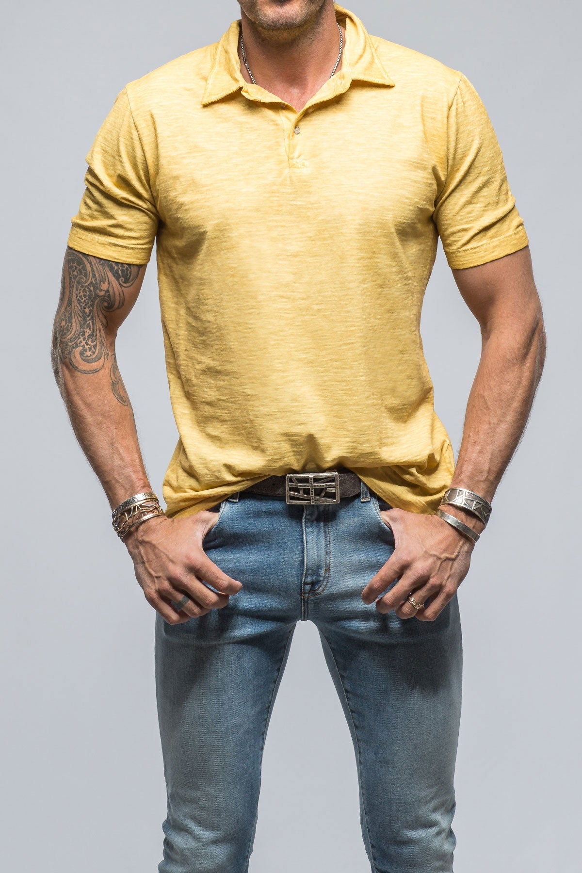 Soho Polo in Yellow | Mens - Shirts - Polos | Gimo's Cotton
