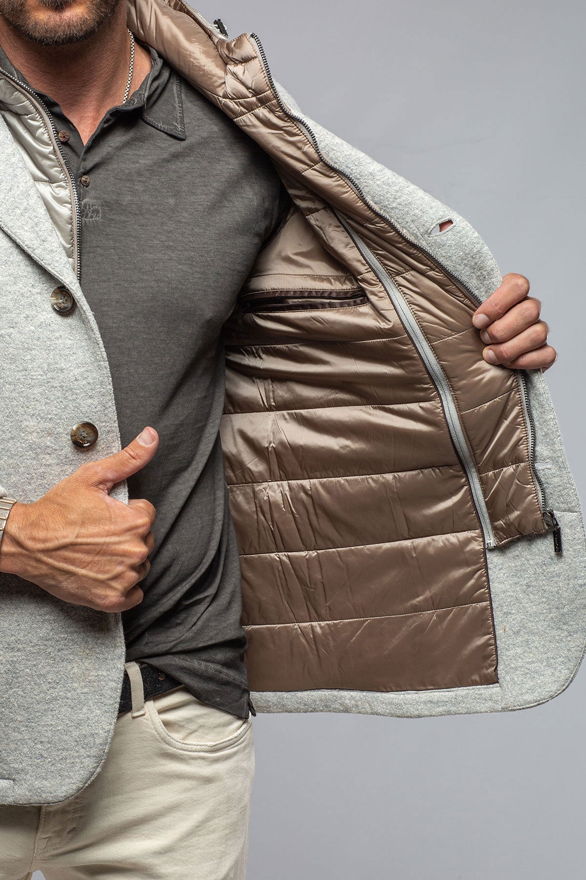 Carmichael Wool/Mohair Jacket In Light Grey | Warehouse - Mens - Outerwear - Cloth | Gimo's