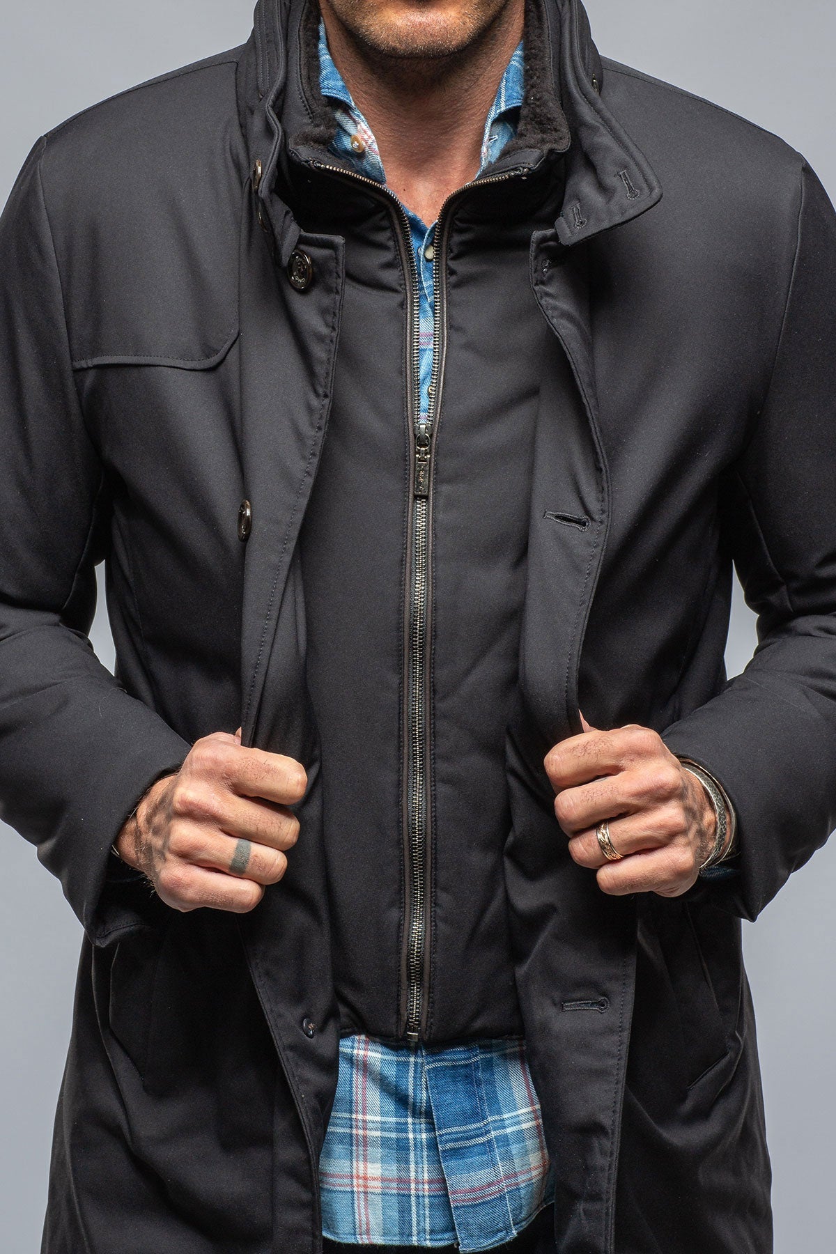 Fairmont Performance Overcoat In Charcoal | Warehouse - Mens - Outerwear - Cloth | Gimo's