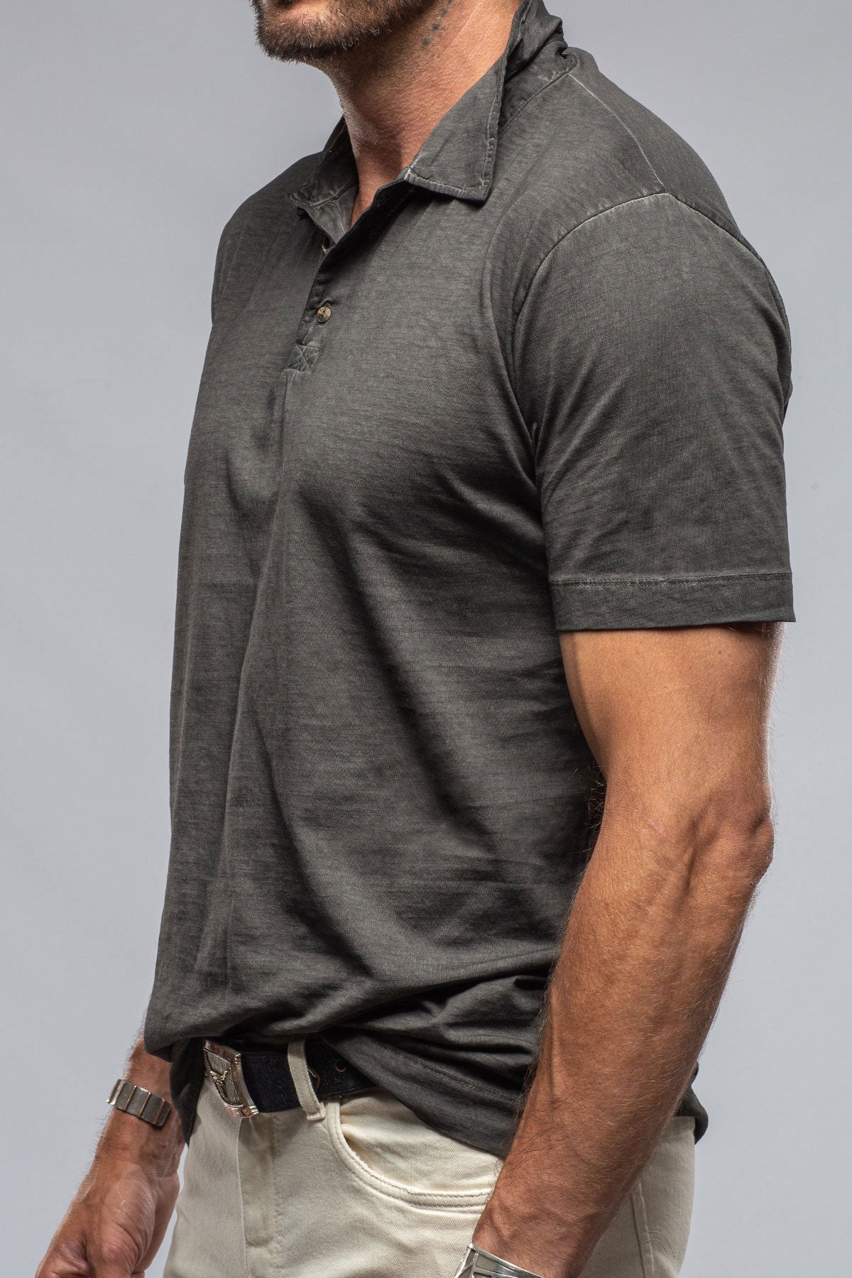 Soho Polo in Charcoal | Mens - Shirts - Polos | Gimo's Cotton