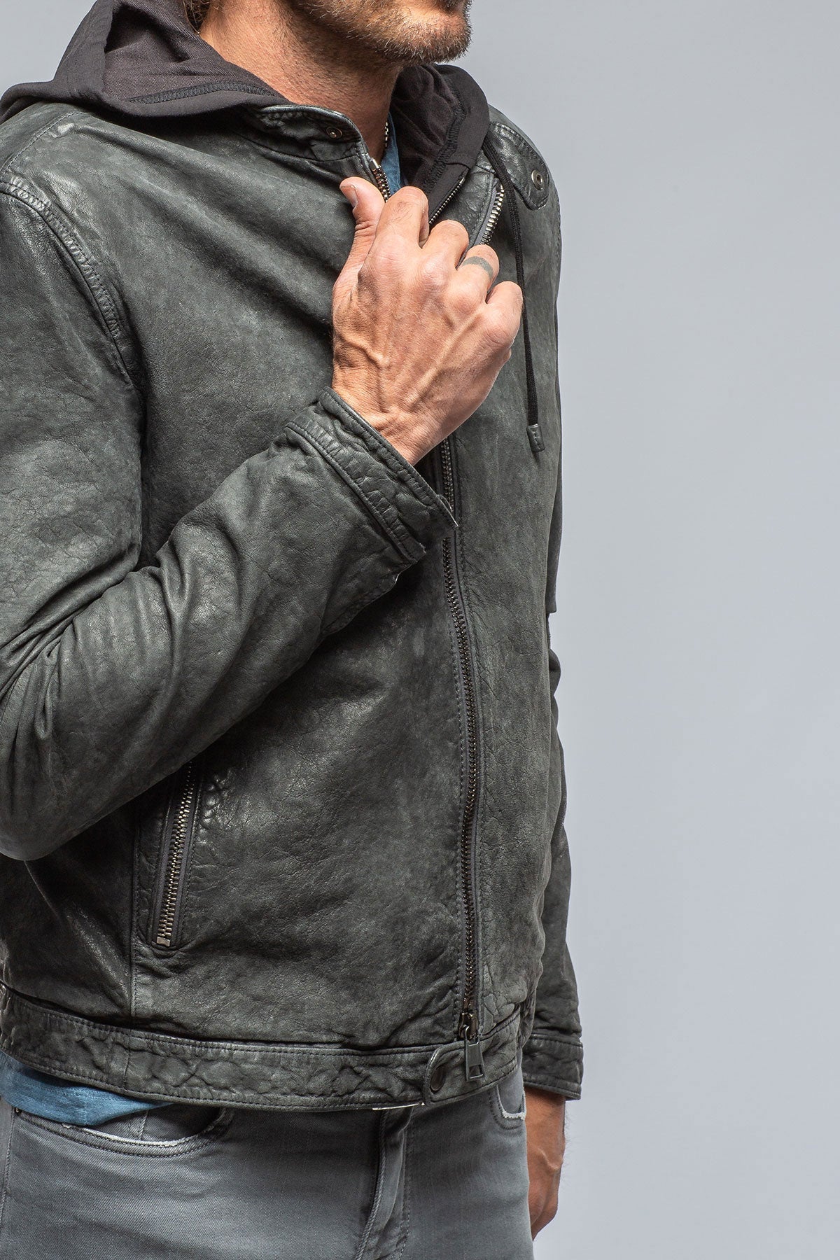 Cerano Hooded Jacket | Mens - Outerwear - Leather | Gimo's