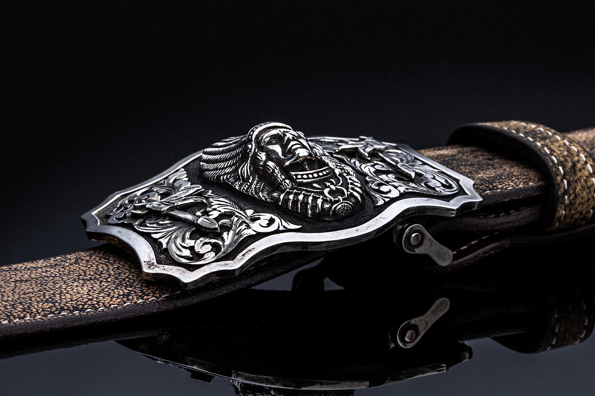 Heraldic Ute Chieftain | Belts And Buckles - Trophy | American Buckle Collection
