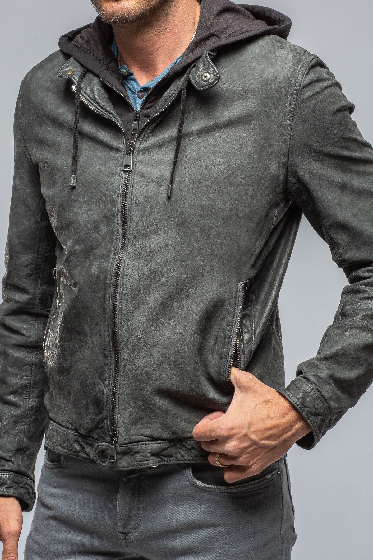 Cerano Hooded Jacket | Mens - Outerwear - Leather | Gimo's