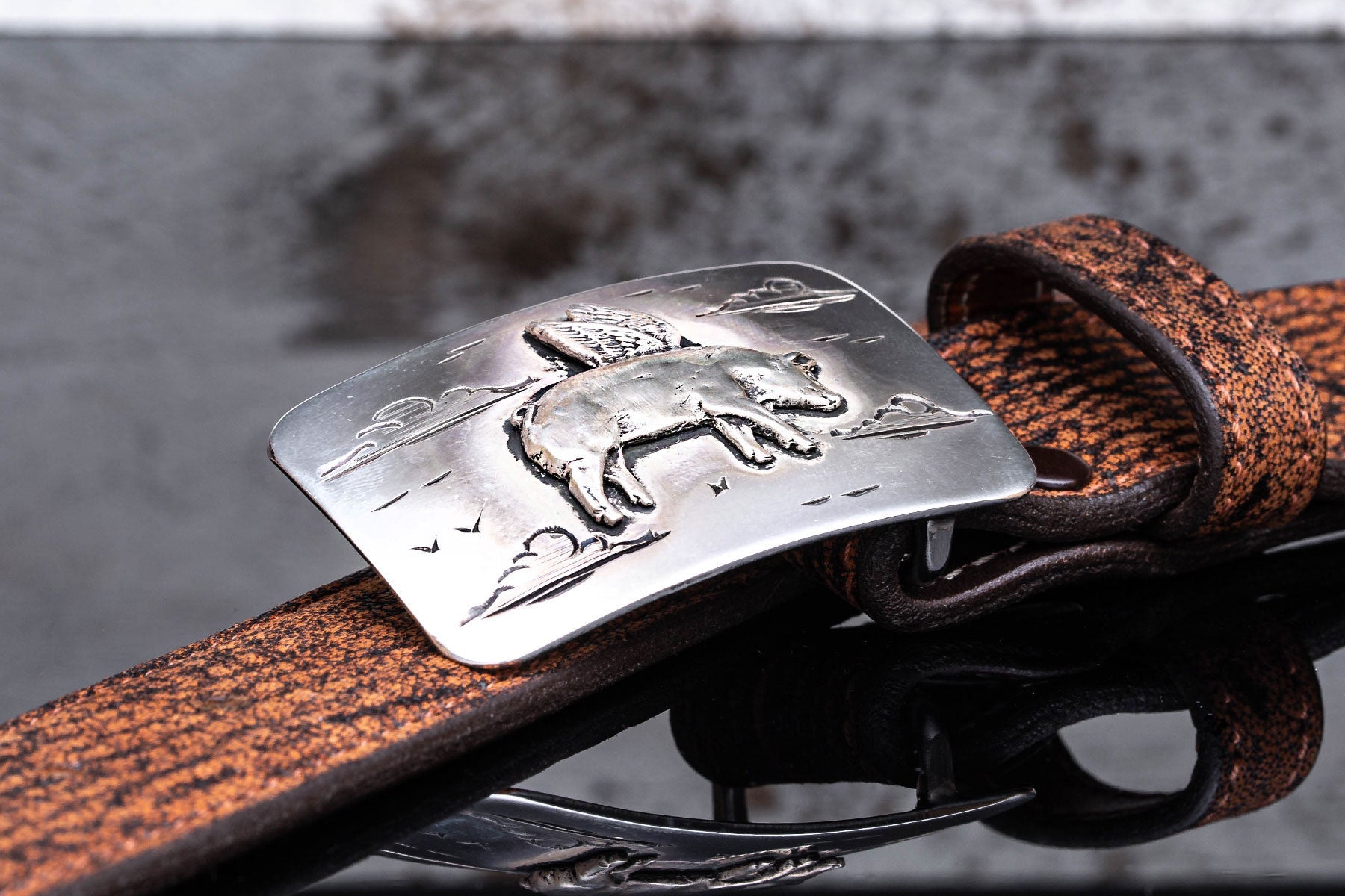 Flying Pig Trophy Buckle
