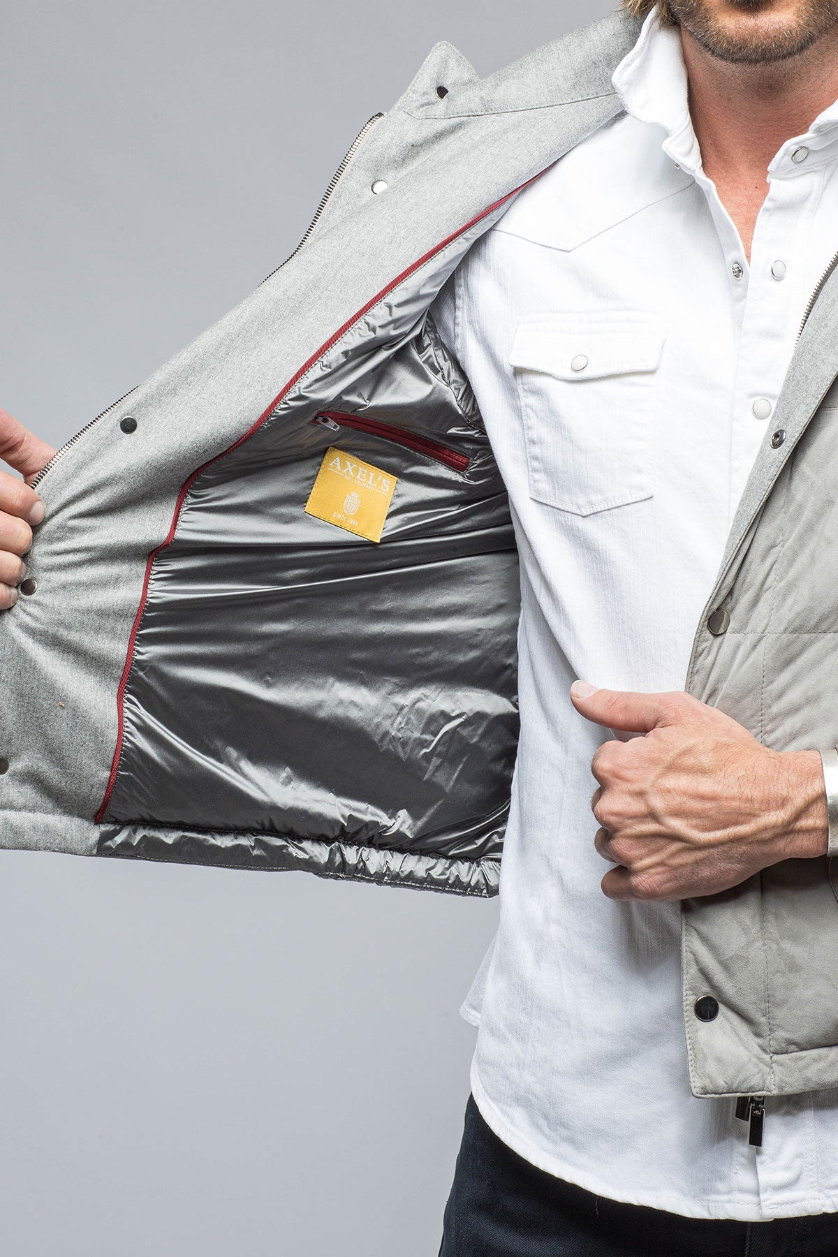 Two Arrows Vest in Steel | Mens - Outerwear - Leather | Gimo's