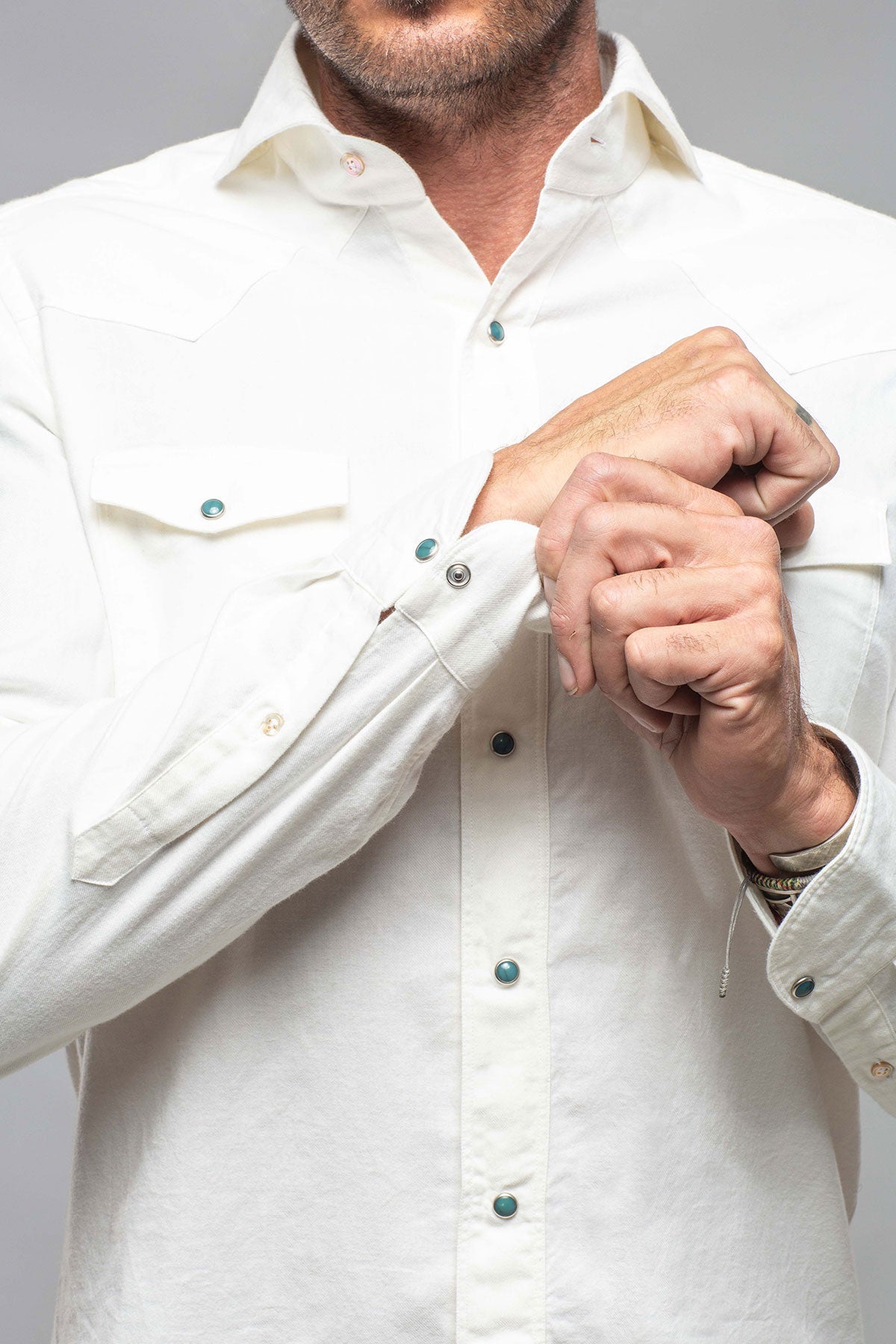 Wayne Western w/Turquoise Snaps | Mens - Shirts - Outpost | Giannetto Portofino