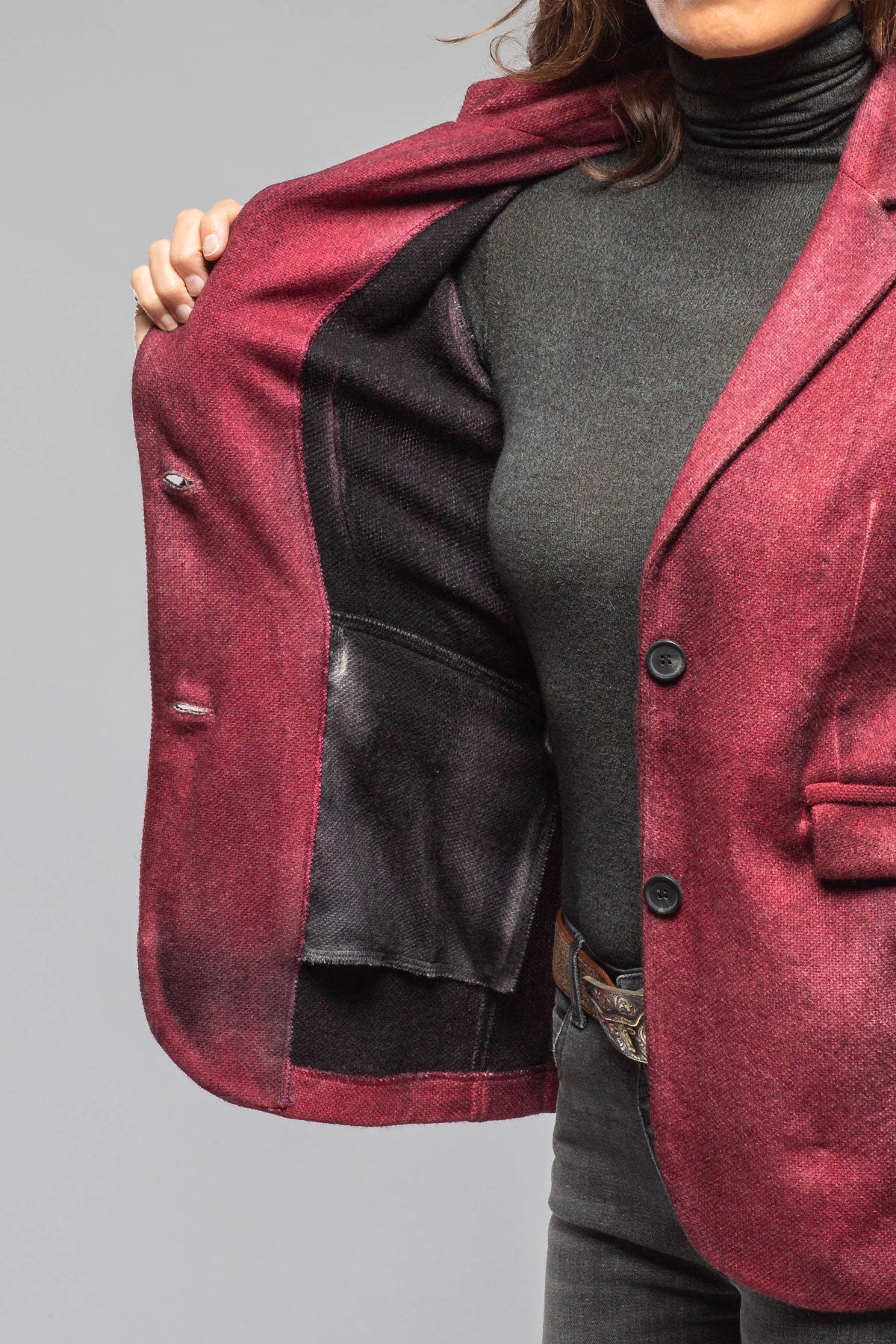 Avant Toi | Borgo Hand Painted Blazer In Dark Wine | Ladies - Tailored - Jackets