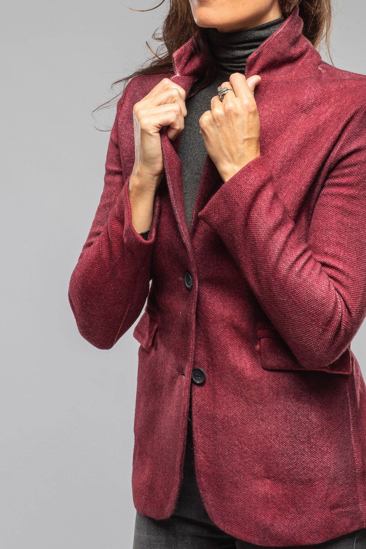 Avant Toi | Borgo Hand Painted Blazer In Dark Wine | Ladies - Tailored - Jackets