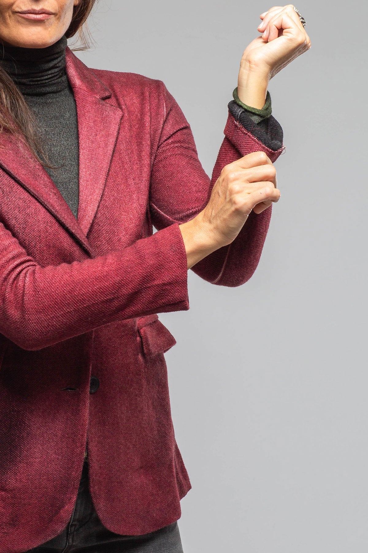Avant Toi | Borgo Hand Painted Blazer In Dark Wine | Ladies - Tailored - Jackets