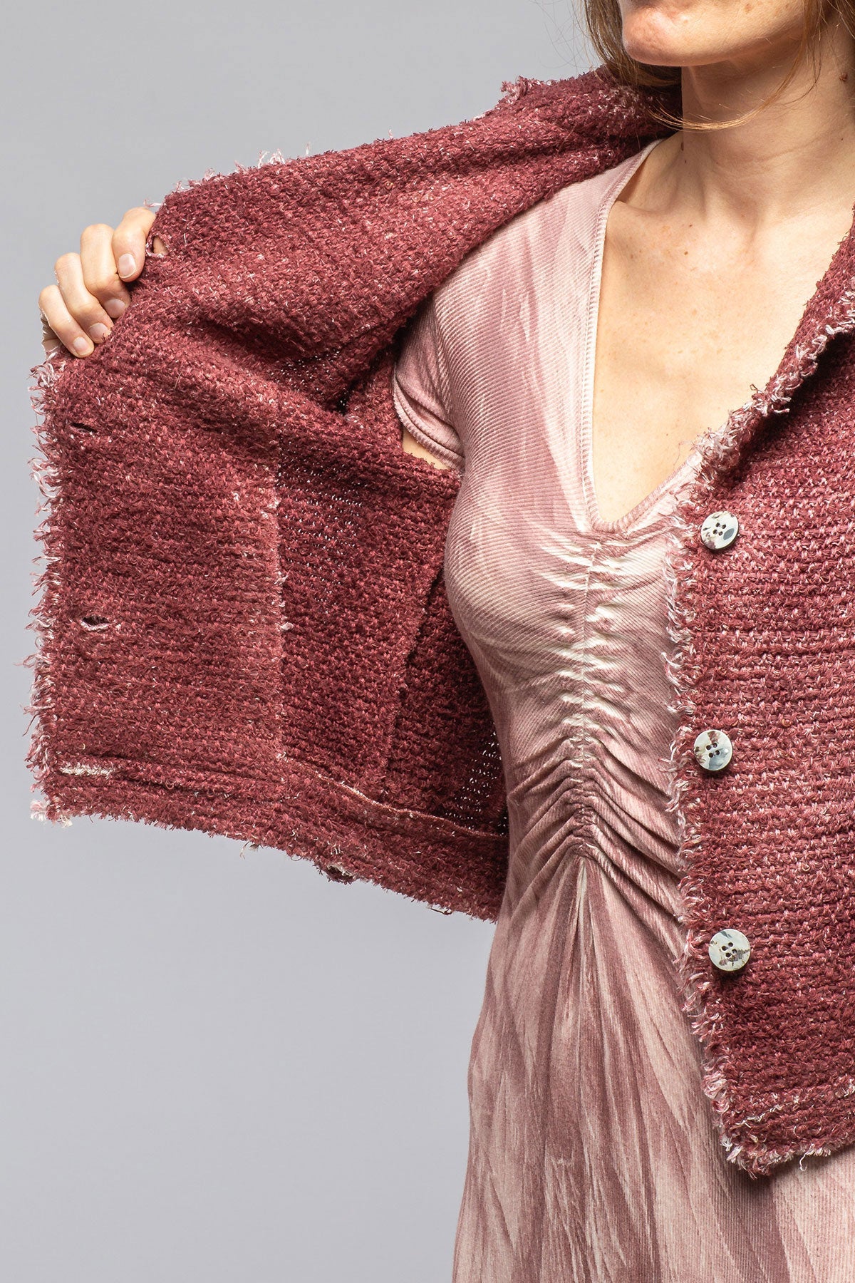 Evola Cropped Jacket In Agate | Ladies - Sweaters | Avant Toi