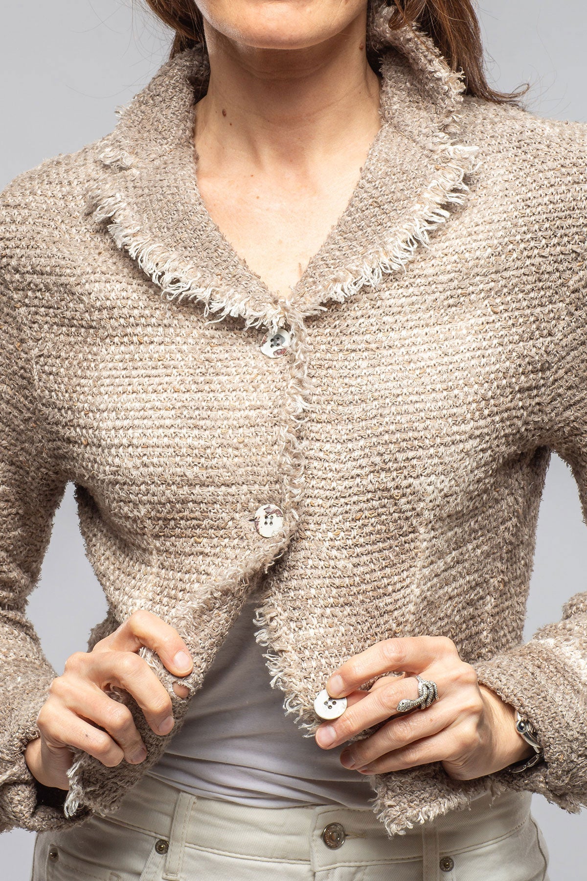 Avant Toi | Evola Cropped Jacket In Walnut | Ladies - Sweaters