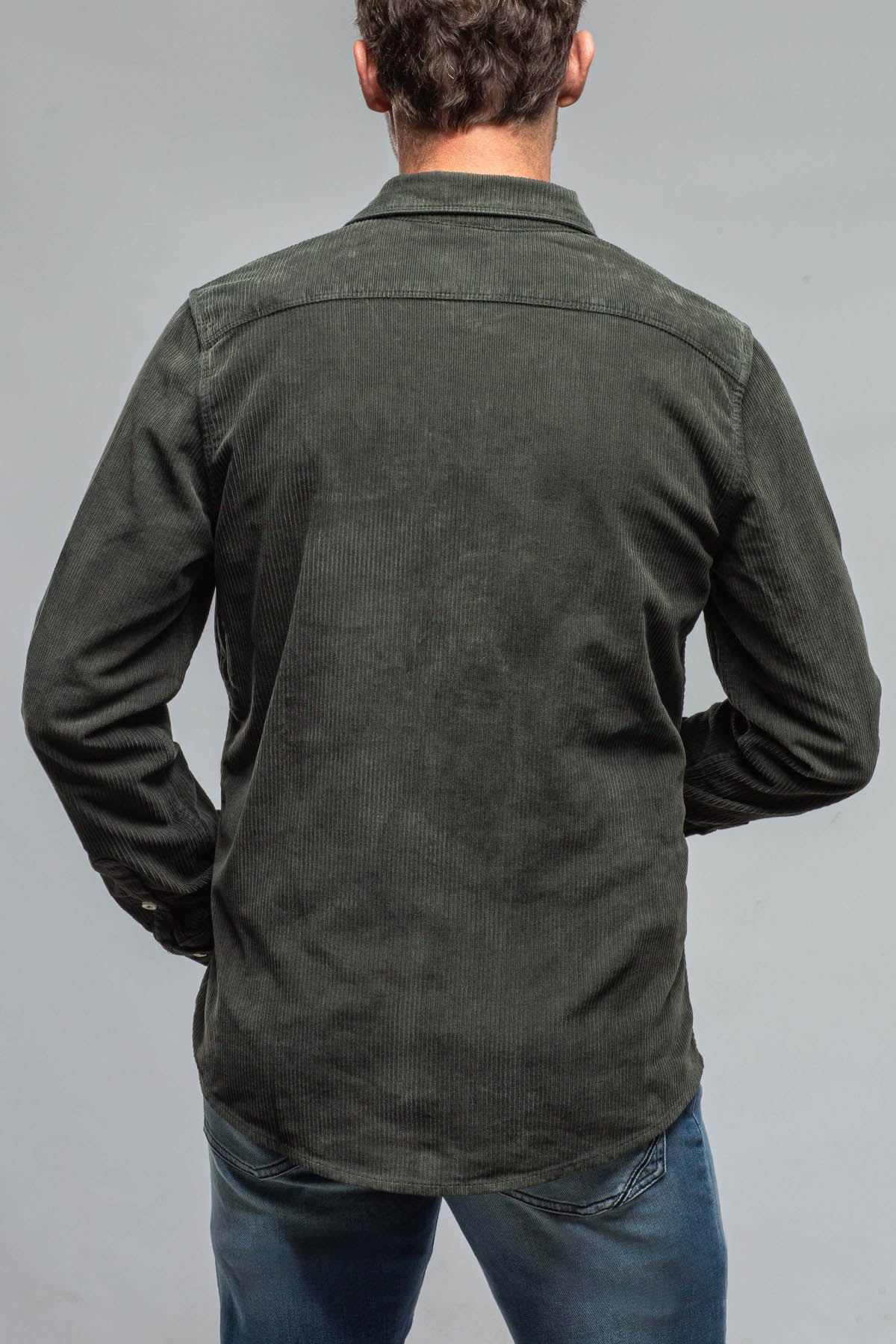 Axel's Premium Denim | Brooks Corduroy Snap Shirt In Muschio | Mens - Snap Shirts