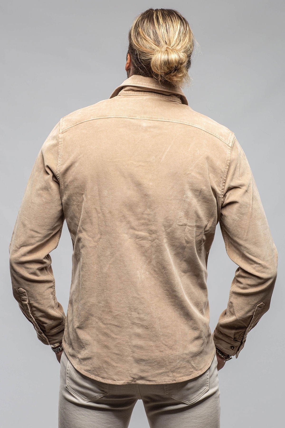 Prime Western Corduroy Snap Shirt In Beige - AXEL'S