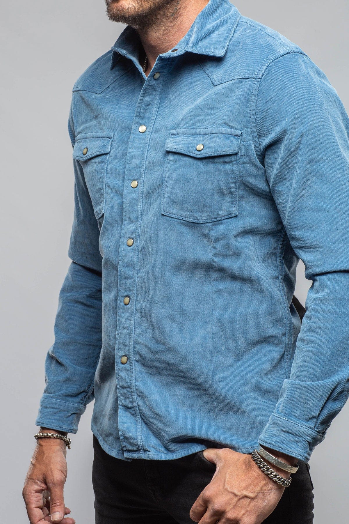 Prime Western Corduroy Snap Shirt In Peony - AXEL'S