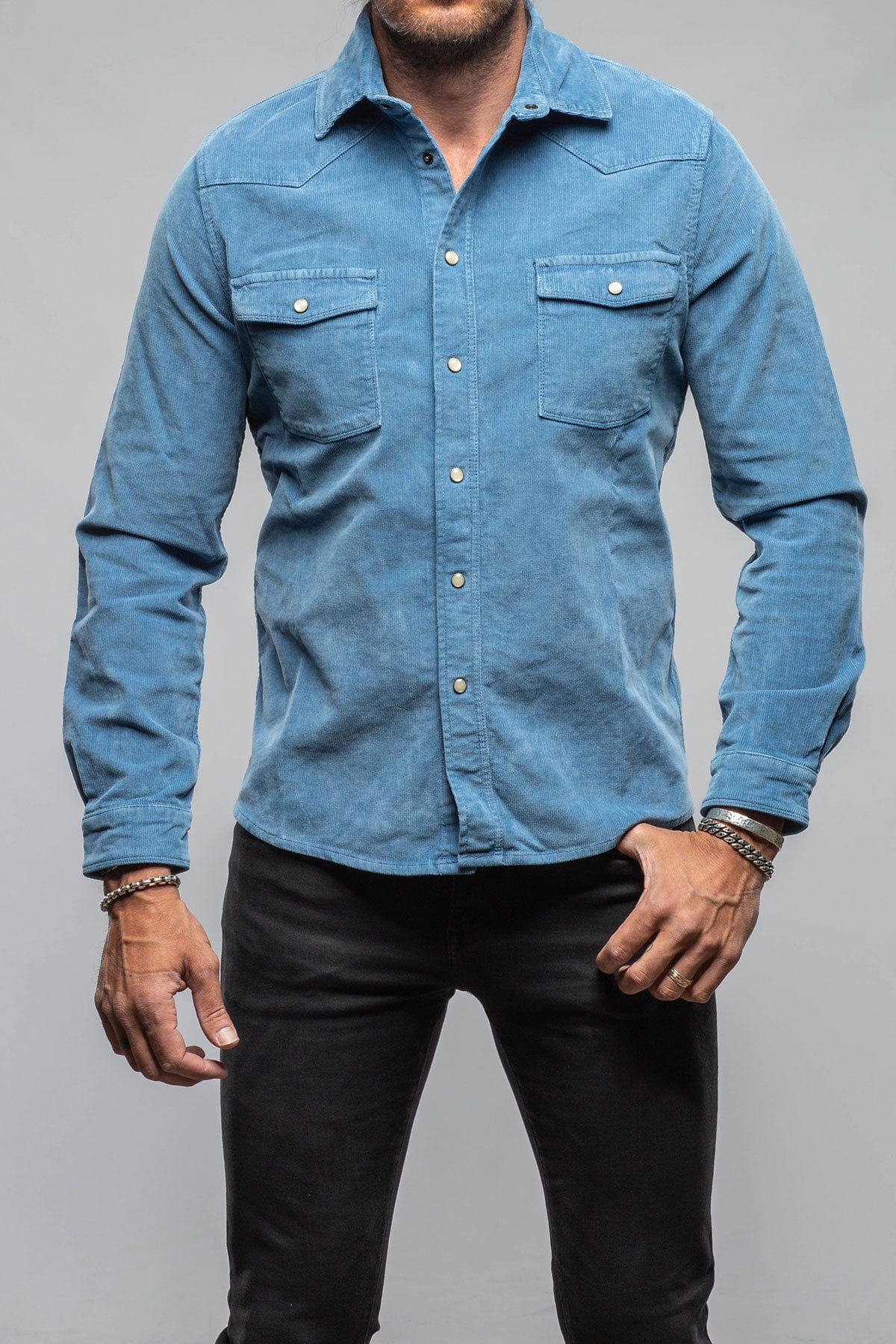 Prime Western Corduroy Snap Shirt In Peony - AXEL'S