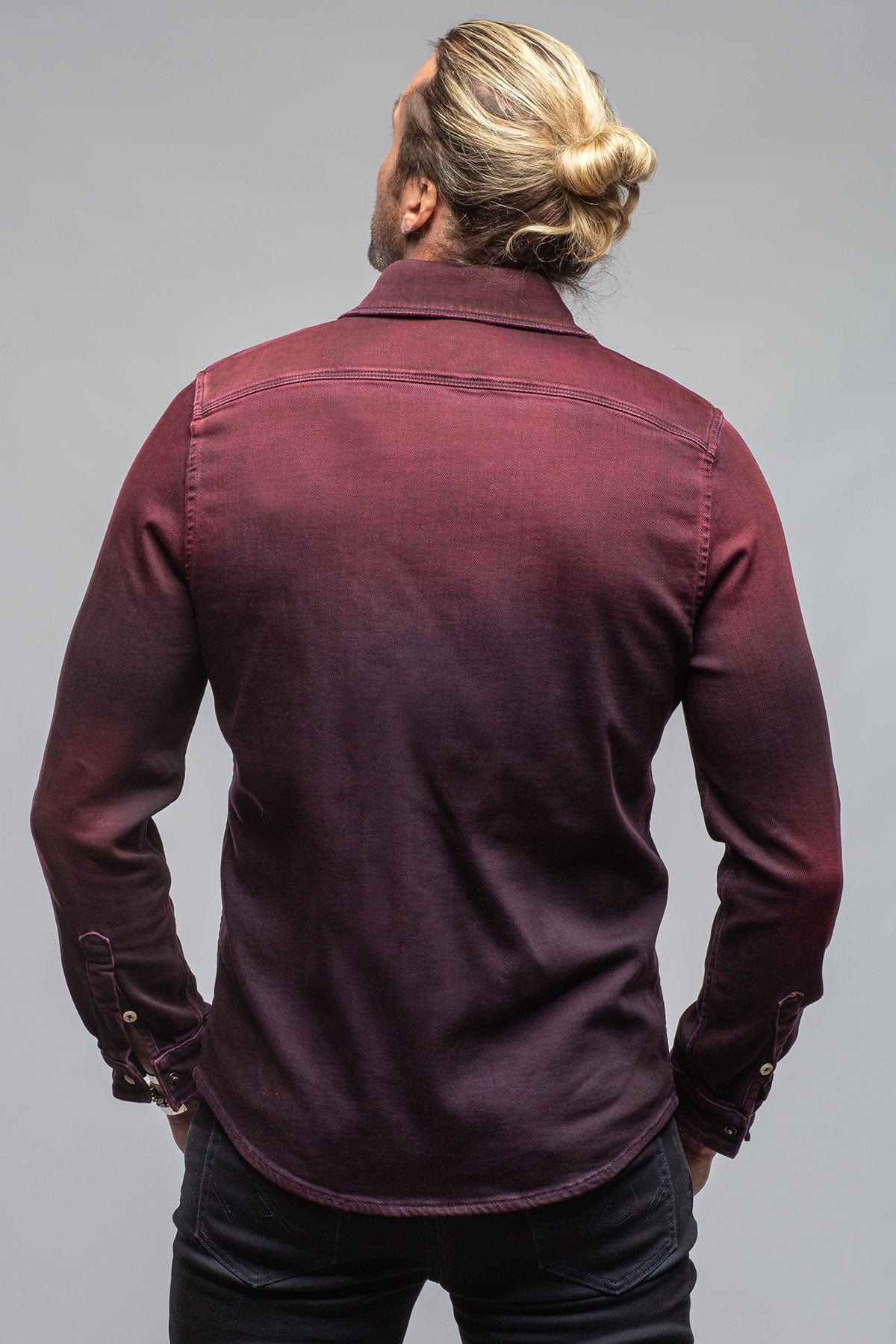 Roper Over-Dyed Western Snap Shirt In Bordeaux - AXEL'S