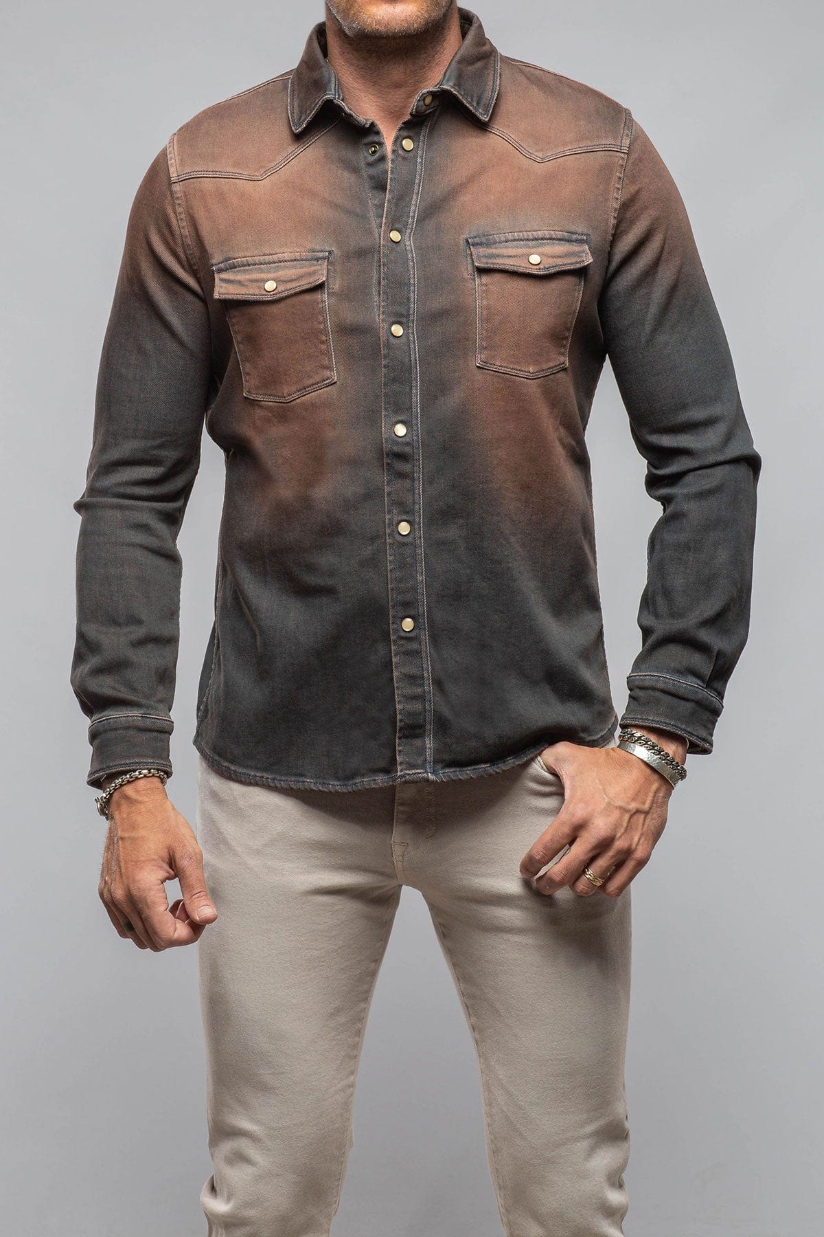 Roper Over-Dyed Western Snap Shirt In Desert - AXEL'S
