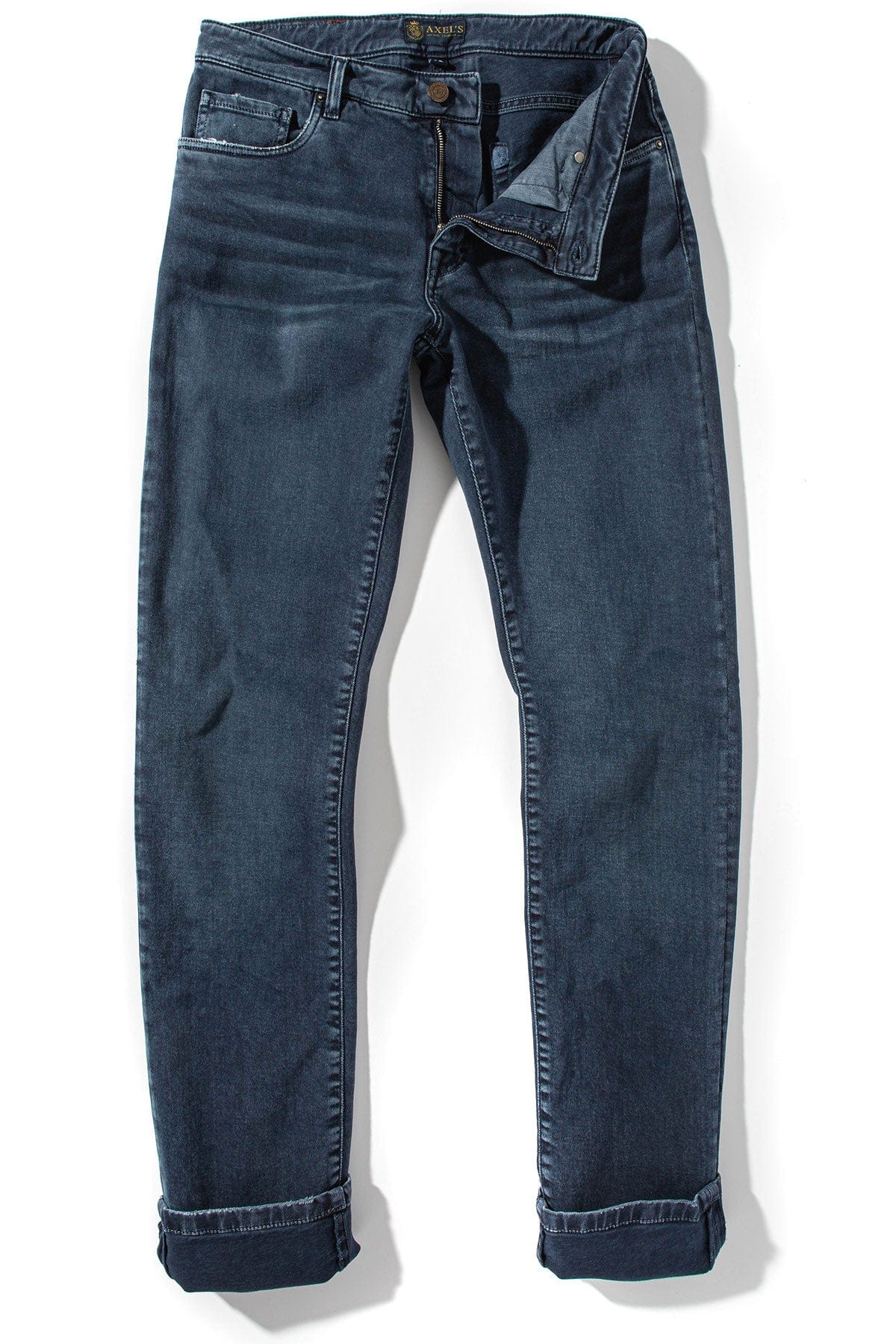 Silverton Worn-In Slim Straight Denim In Blu Oxford - AXEL'S