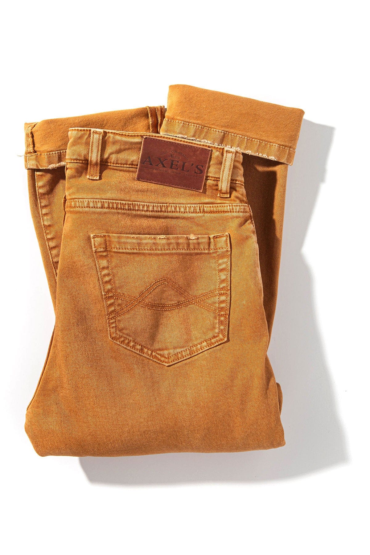 Silverton Worn-In Slim Straight Denim In Papaya - AXEL'S