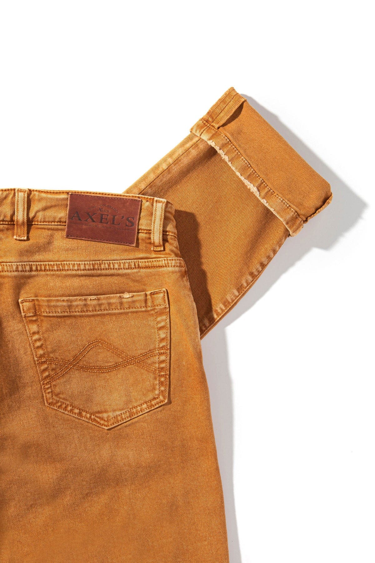 Silverton Worn-In Slim Straight Denim In Papaya - AXEL'S