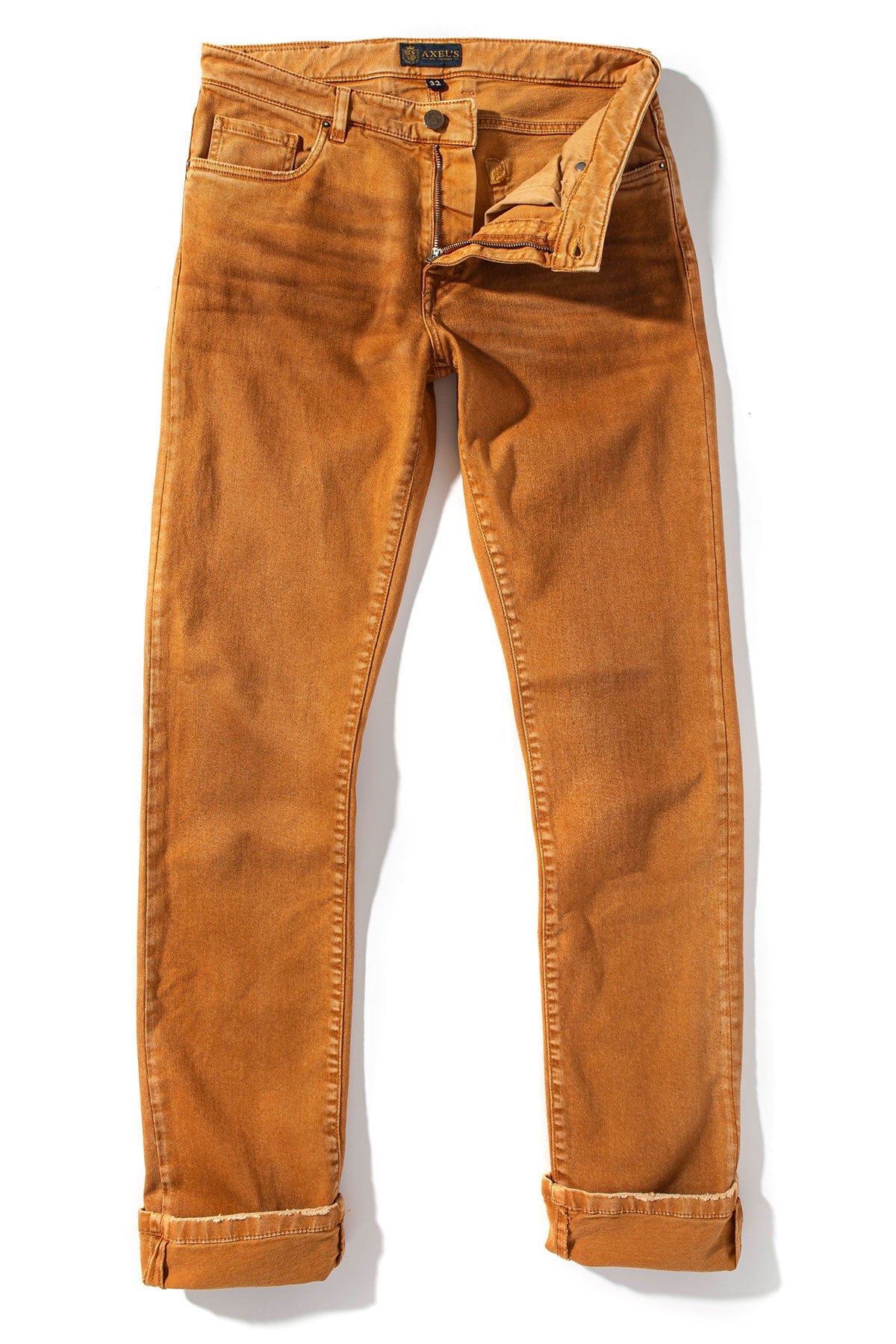 Silverton Worn-In Slim Straight Denim In Papaya - AXEL'S