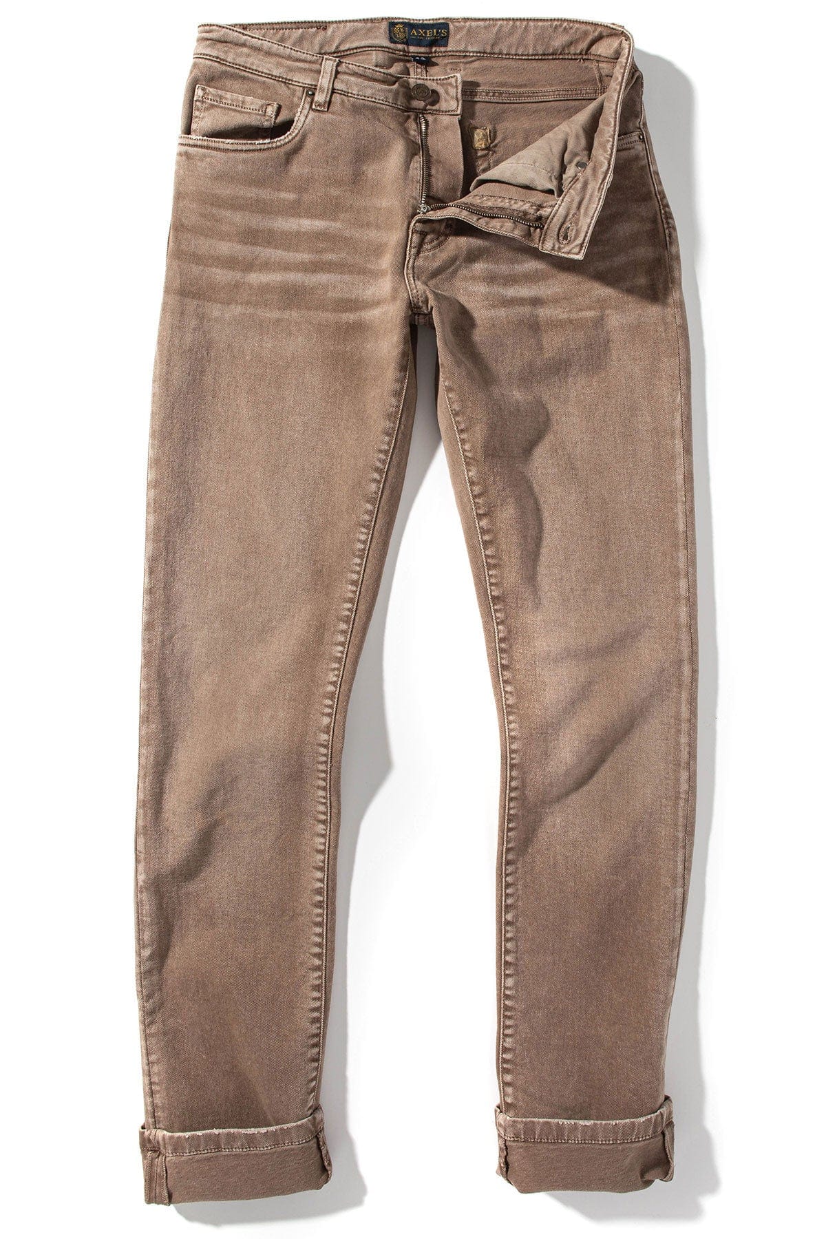 Silverton Worn-In Slim Straight Denim In Tortora - AXEL'S