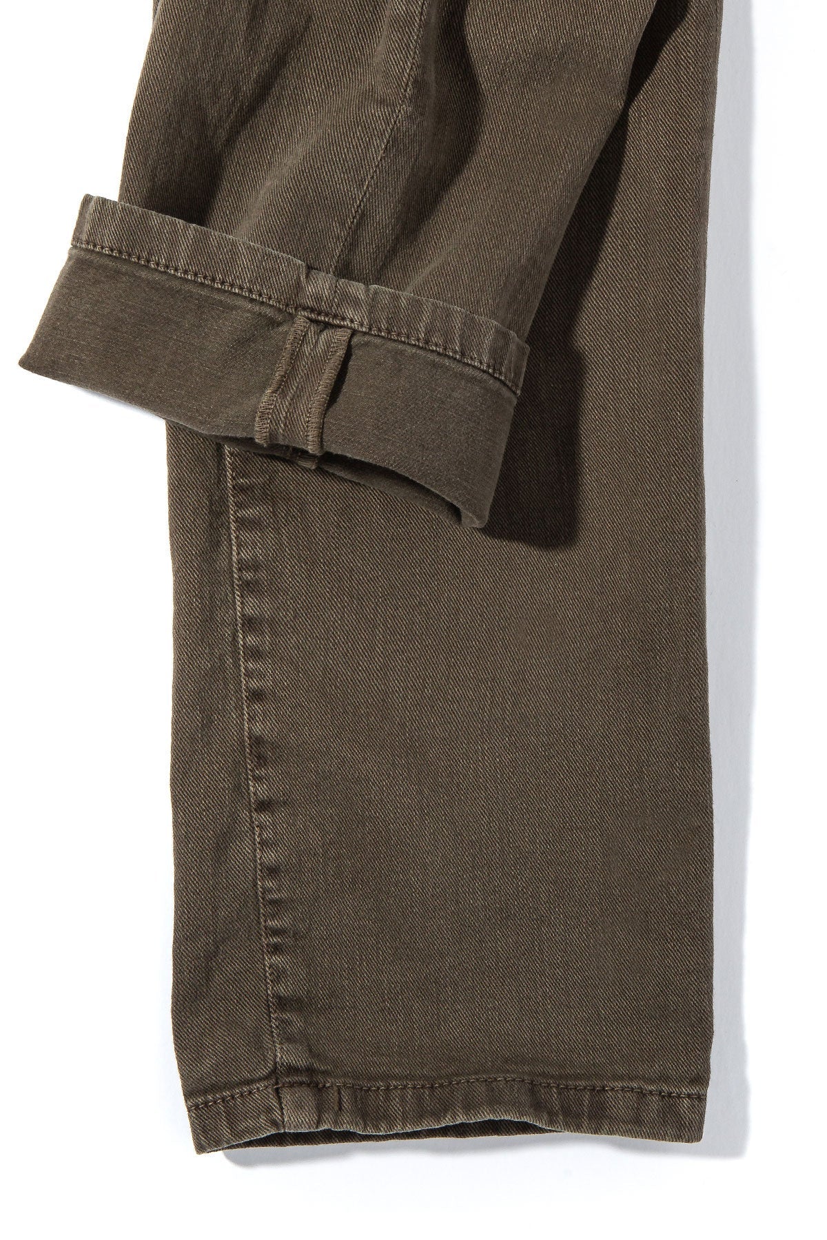 Axel's Premium Denim | Taos Slim Cotton/Linen Denim in Army | Mens - Pants - 5 Pocket