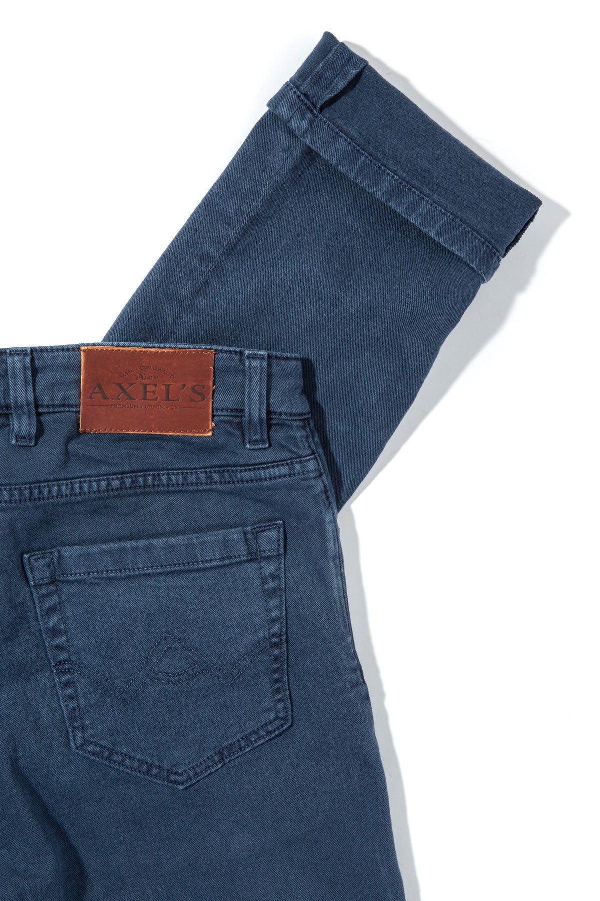 Axel's Premium Denim | Taos Slim Cotton/Linen Denim in Blu Oxford | Mens - Pants - 5 Pocket