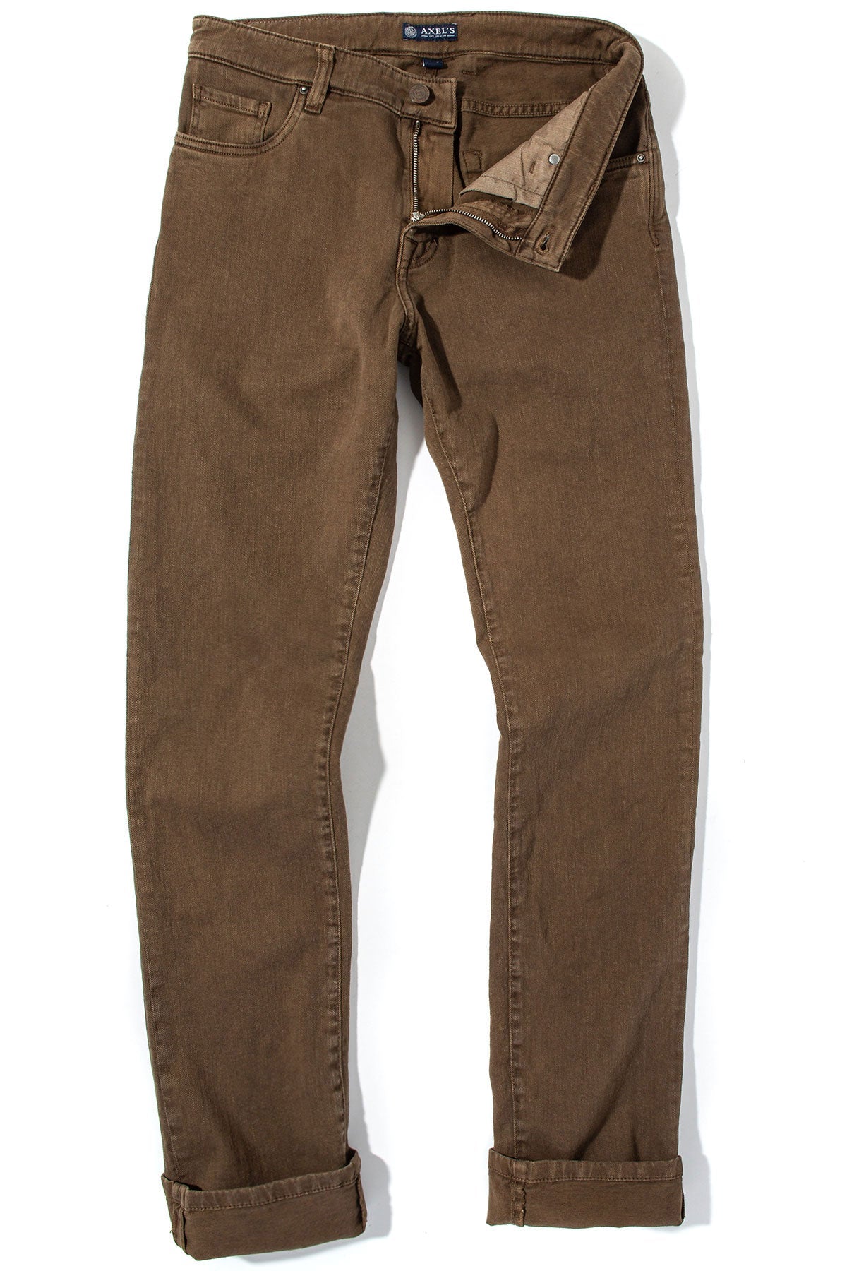 Axel's Premium Denim | Taos Slim Cotton/Linen Denim in Liquirizia | Mens - Pants - 5 Pocket