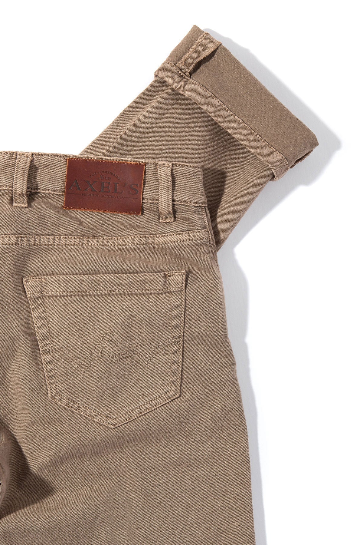 Axel's Premium Denim | Taos Slim Cotton/Linen Denim in Tortora | Mens - Pants - 5 Pocket