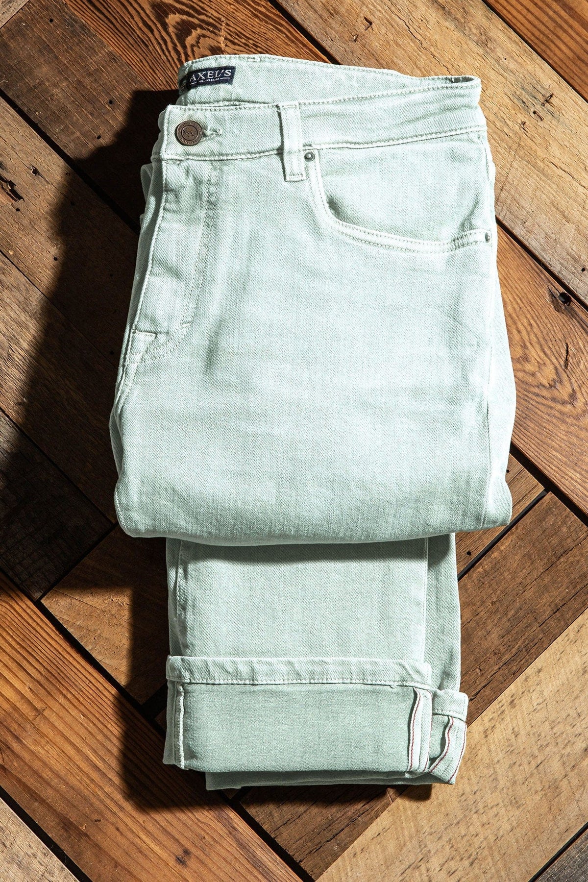 Tucson Selvedge Denim In Spearmint - AXEL'S