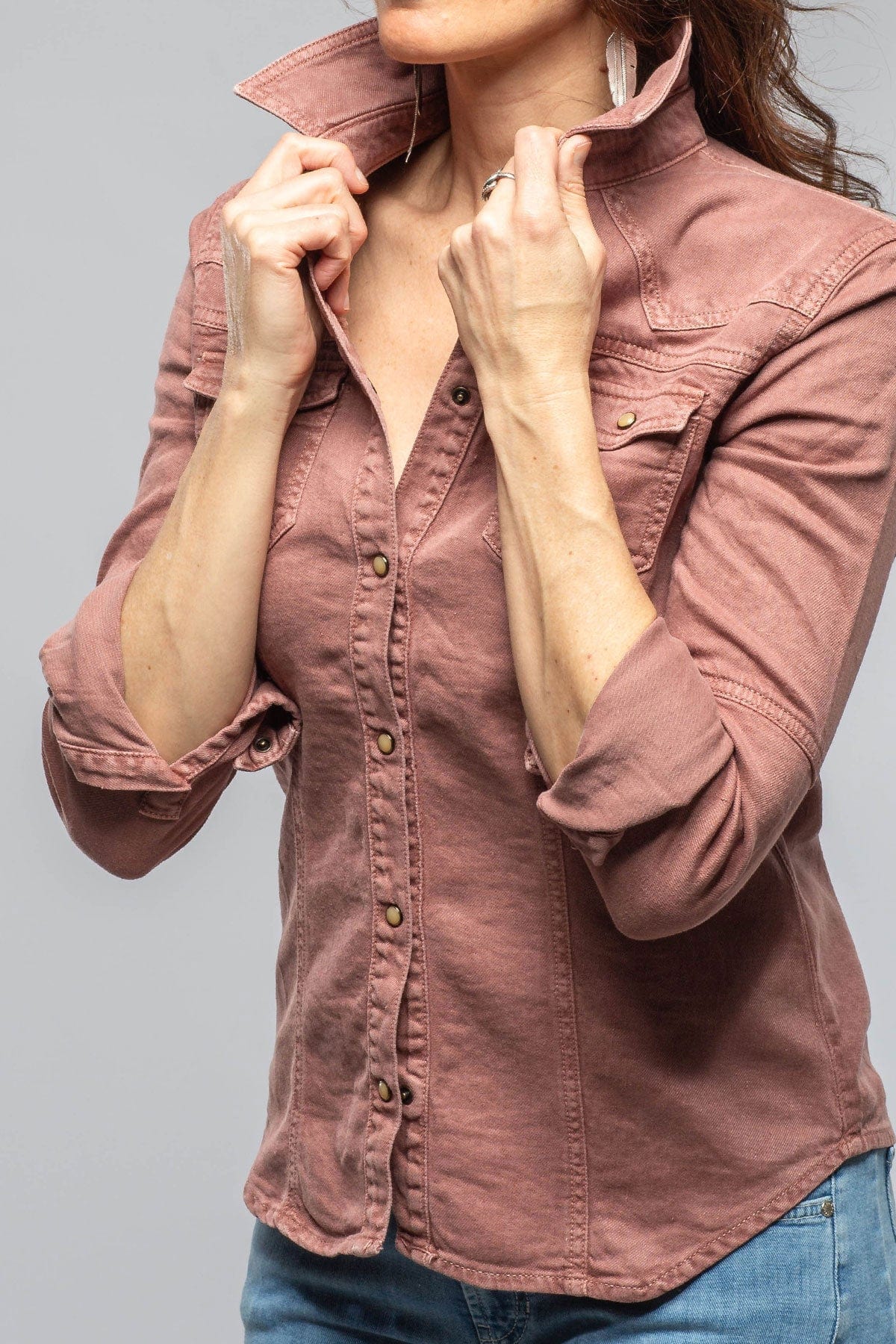 Yarmony Linen-Cotton Snap Shirt In Arrancio - AXEL'S