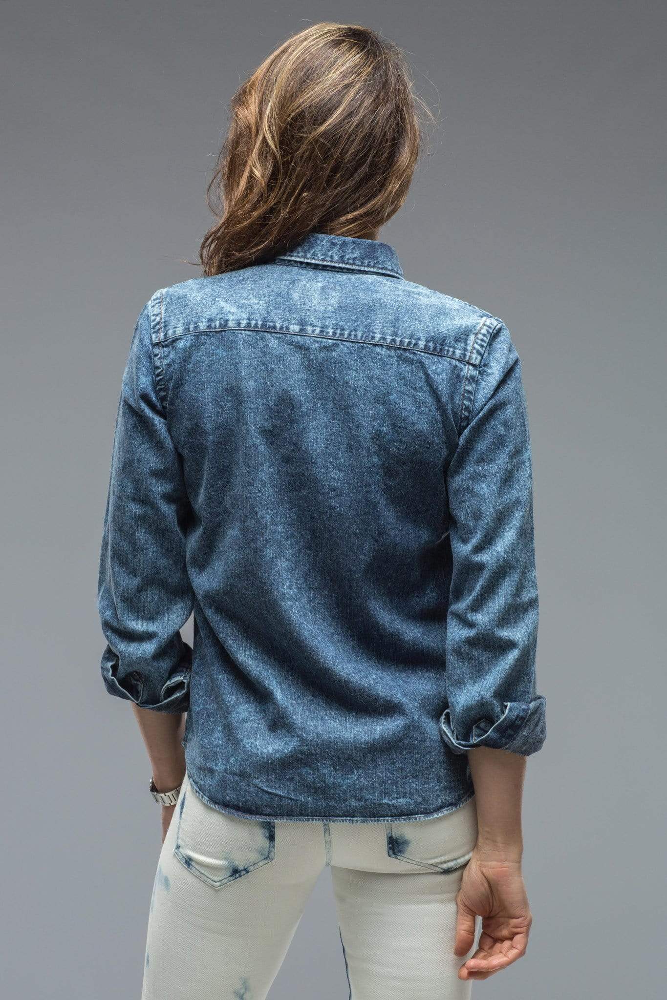 Marble Denim Snap Shirt - AXEL'S