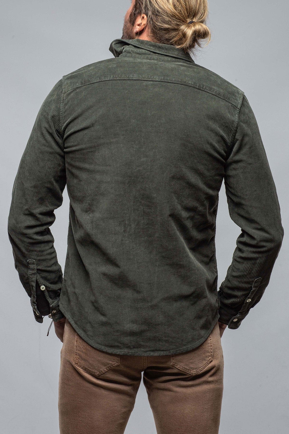 Brooks Corduroy Snap Shirt In Muschio - AXEL'S