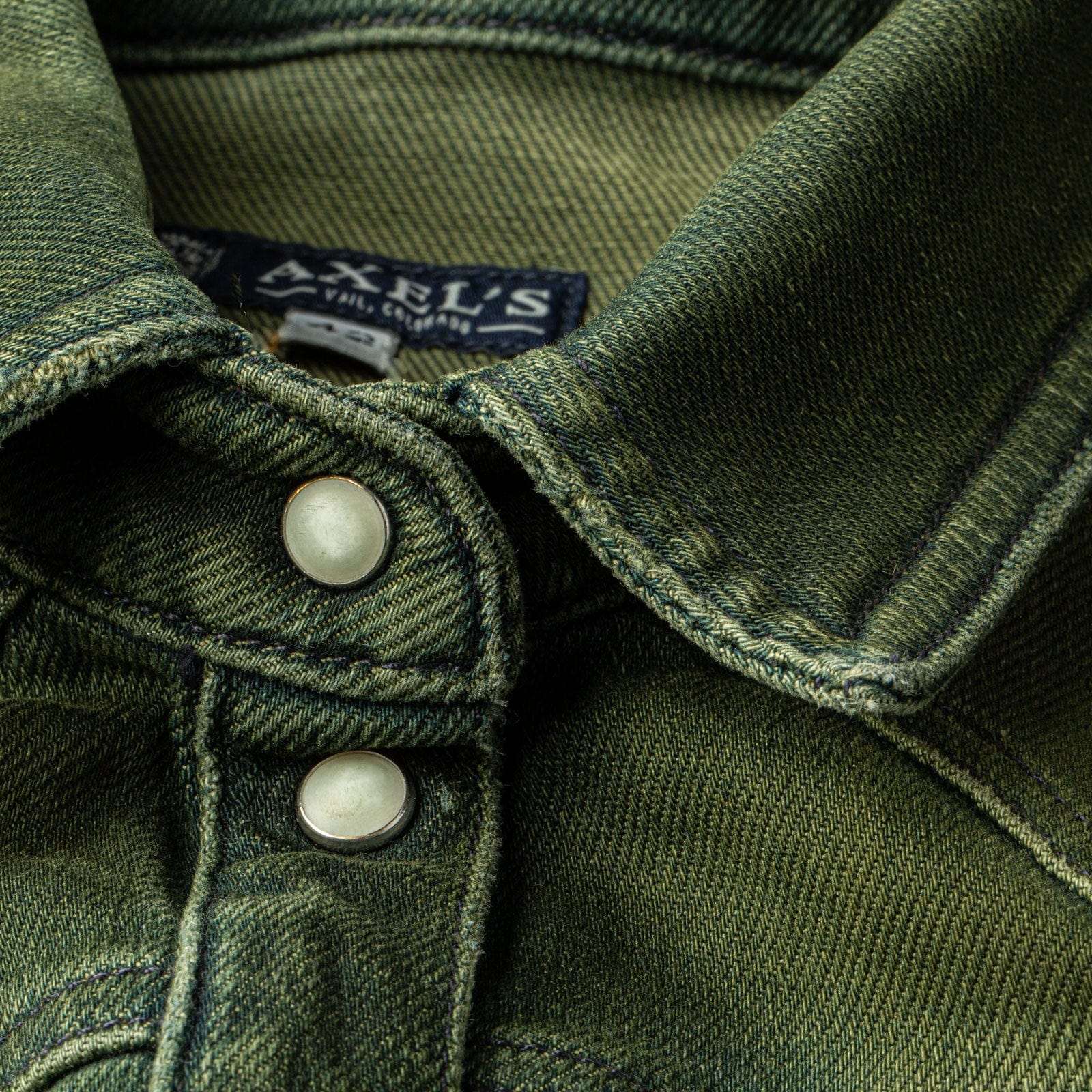 Maddi Fitted Western Snap Shirt In Avocado Over Dye - AXEL'S