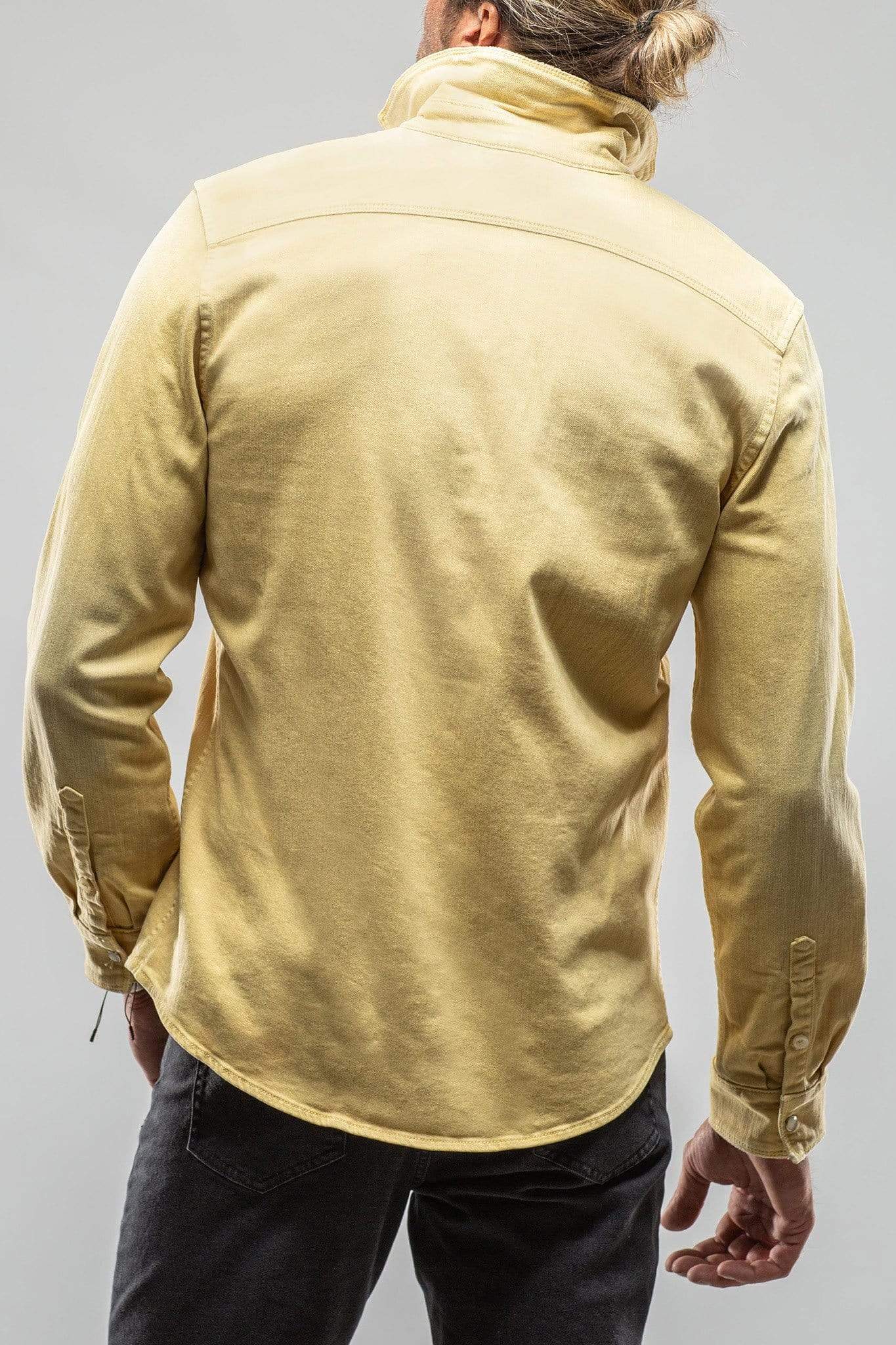 Ranger Colored Denim Snap Shirt In Limone - AXEL'S