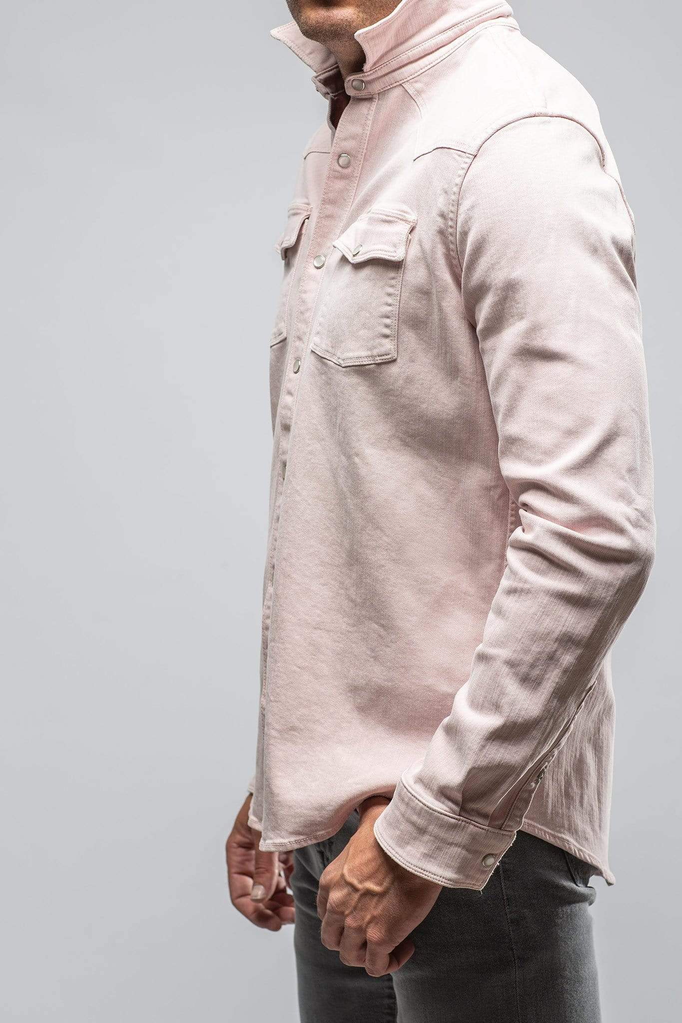 Ranger Colored Denim Snap Shirt In Red Beet - AXEL'S