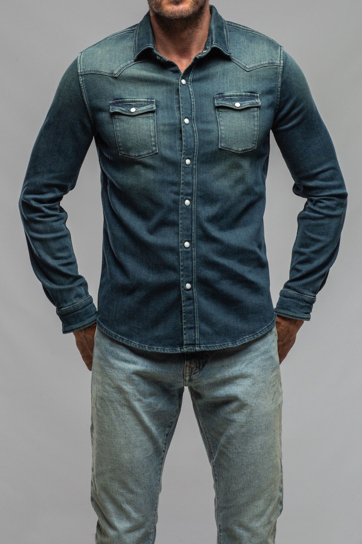 Roper Over-Dyed Western Snap Shirt In Cactus - AXEL'S