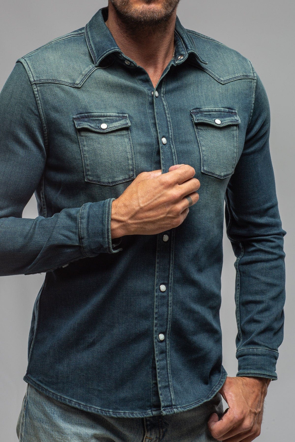 Roper Over-Dyed Western Snap Shirt In Cactus - AXEL'S
