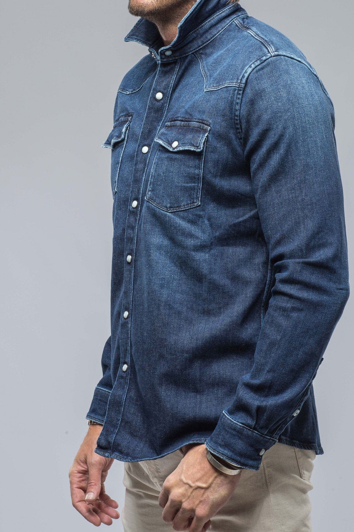 Roper Over-Dyed Western Snap Shirt In Dark Blue - AXEL'S