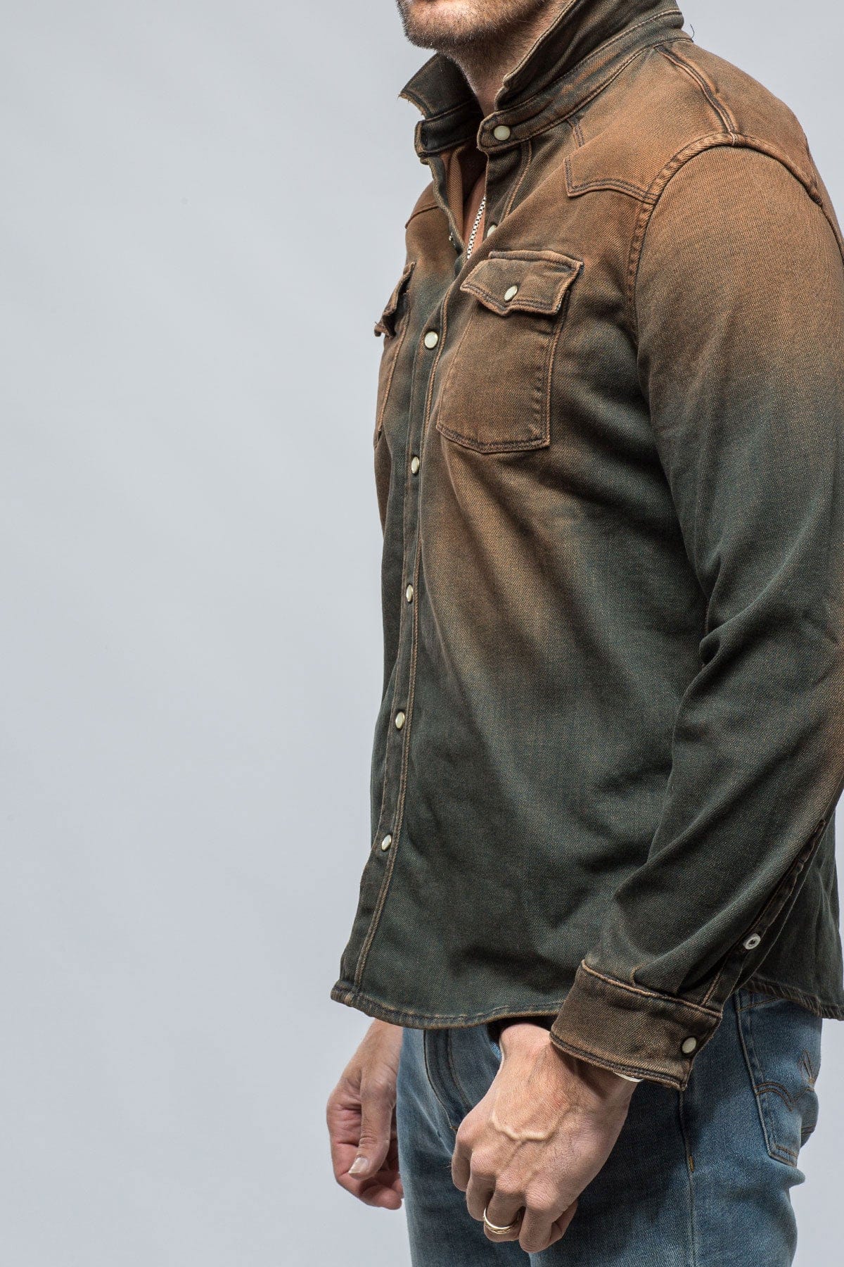 Roper Over-Dyed Western Snap Shirt In Ironside - AXEL'S