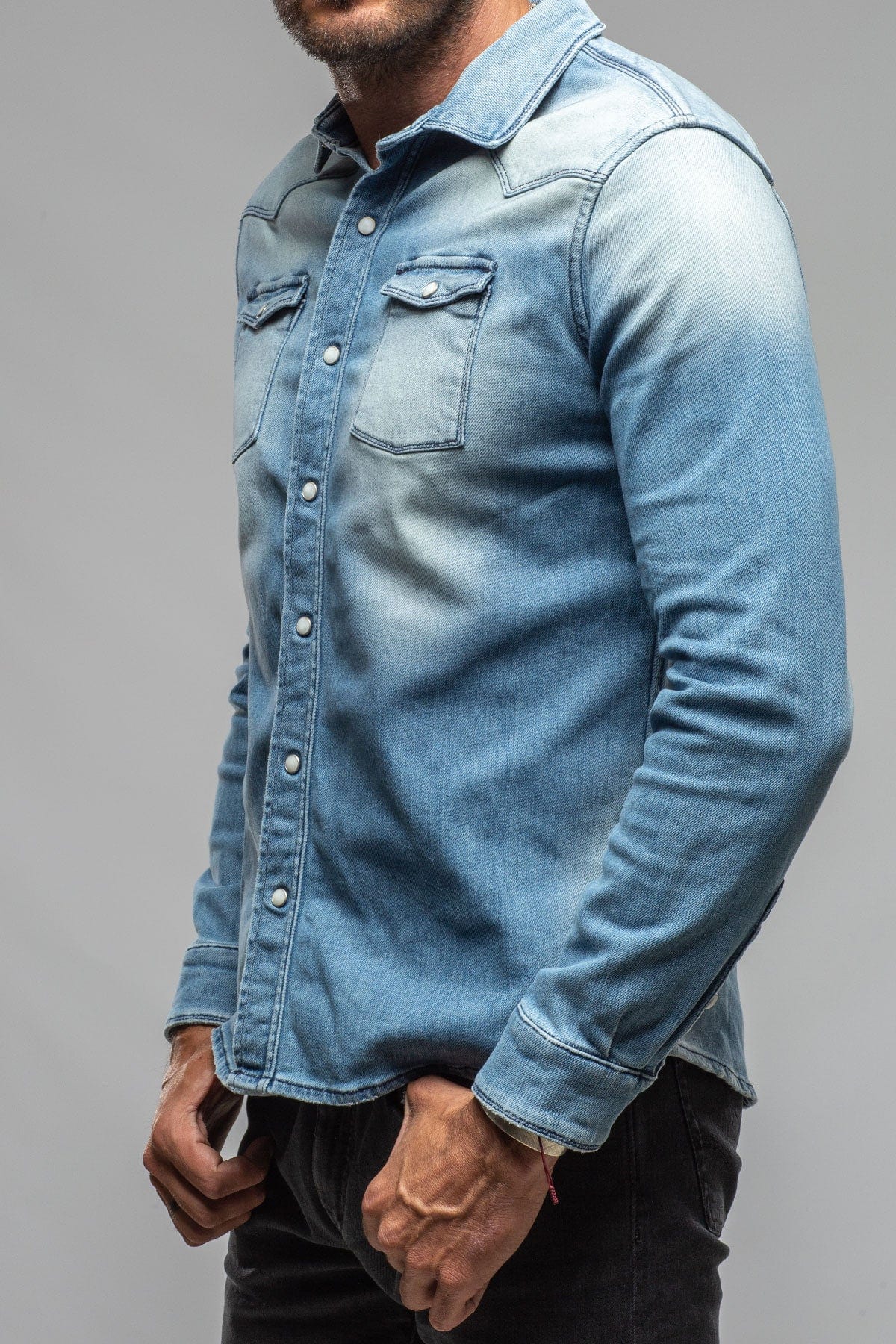 Roper Over-Dyed Western Snap Shirt In Light Blue - AXEL'S