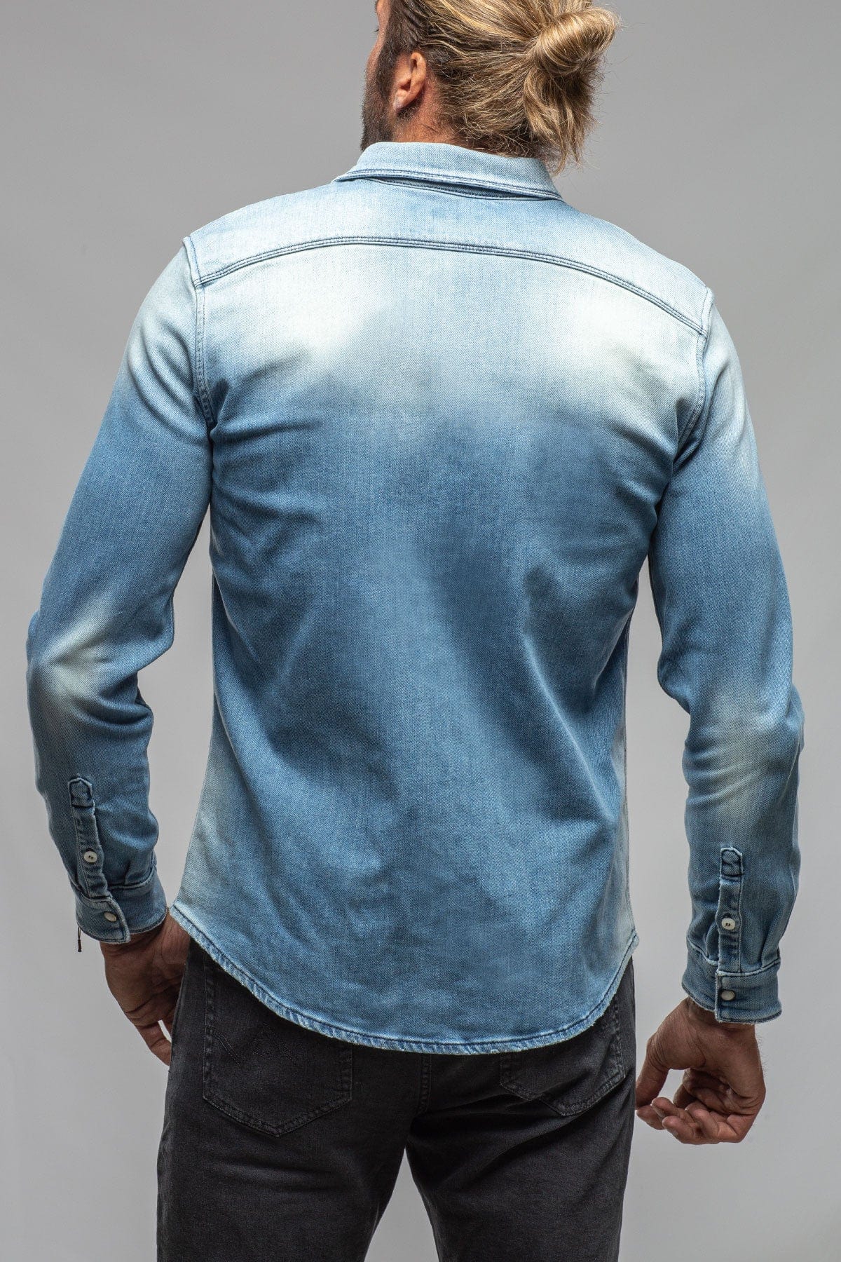 Roper Over-Dyed Western Snap Shirt In Light Blue - AXEL'S