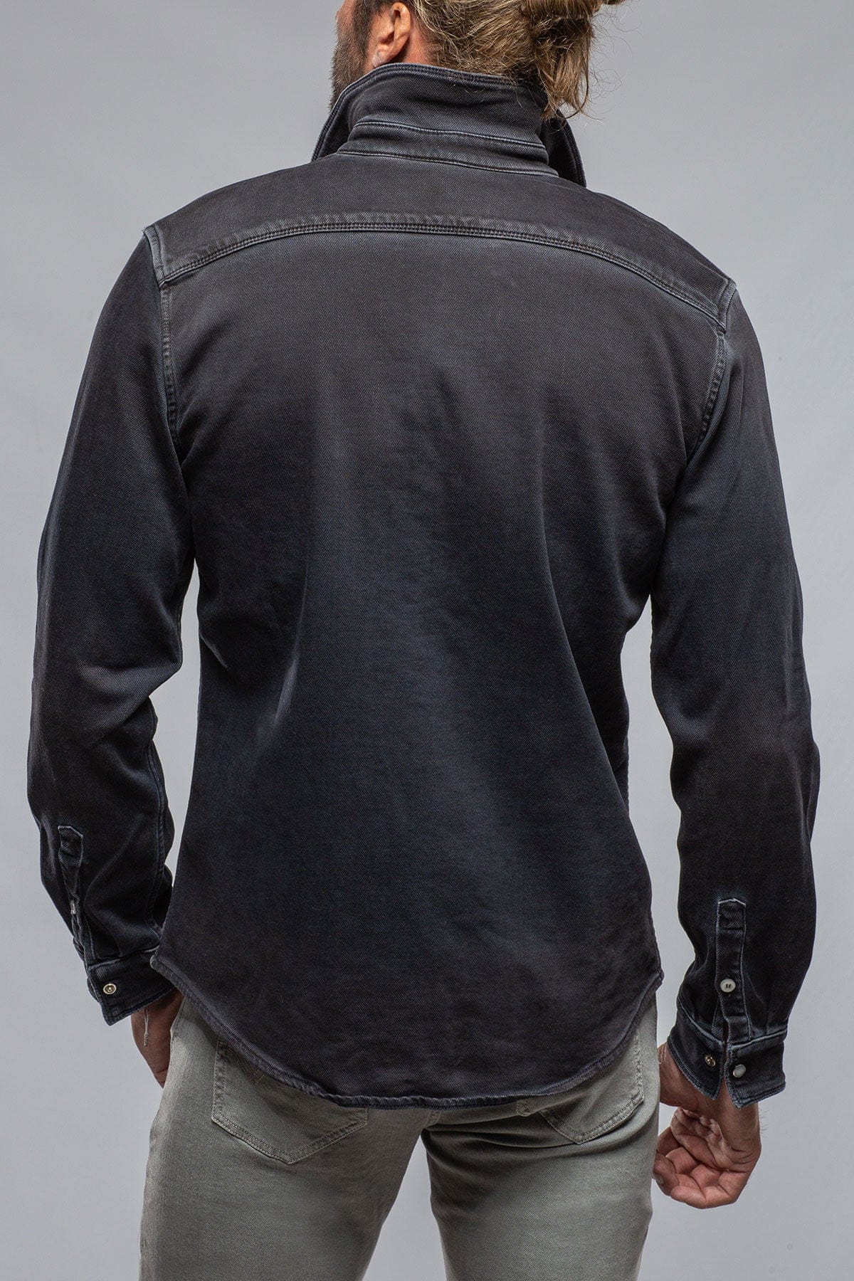 Roper Over-Dyed Western Snap Shirt In Nero - AXEL'S