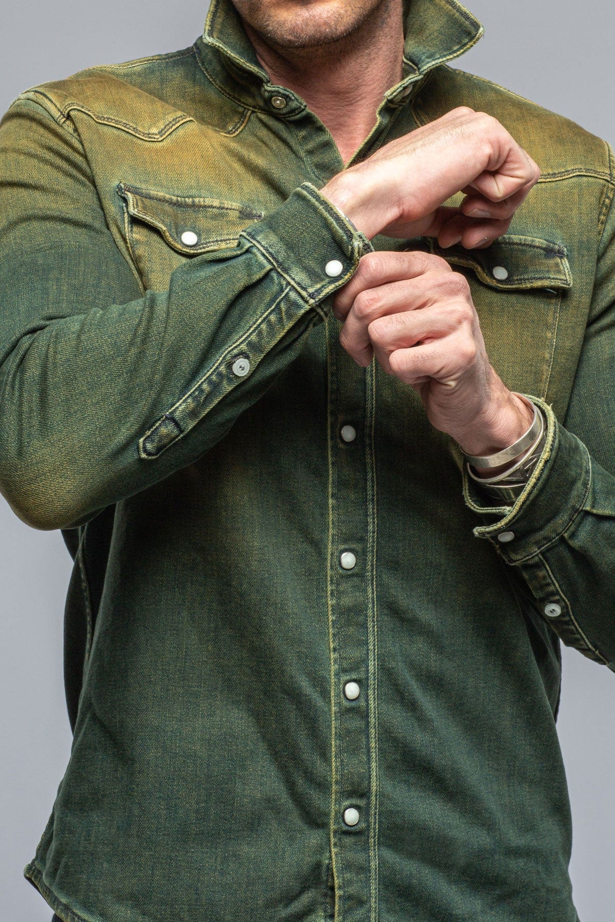 Roper Over-Dyed Western Snap Shirt In Ocra - AXEL'S