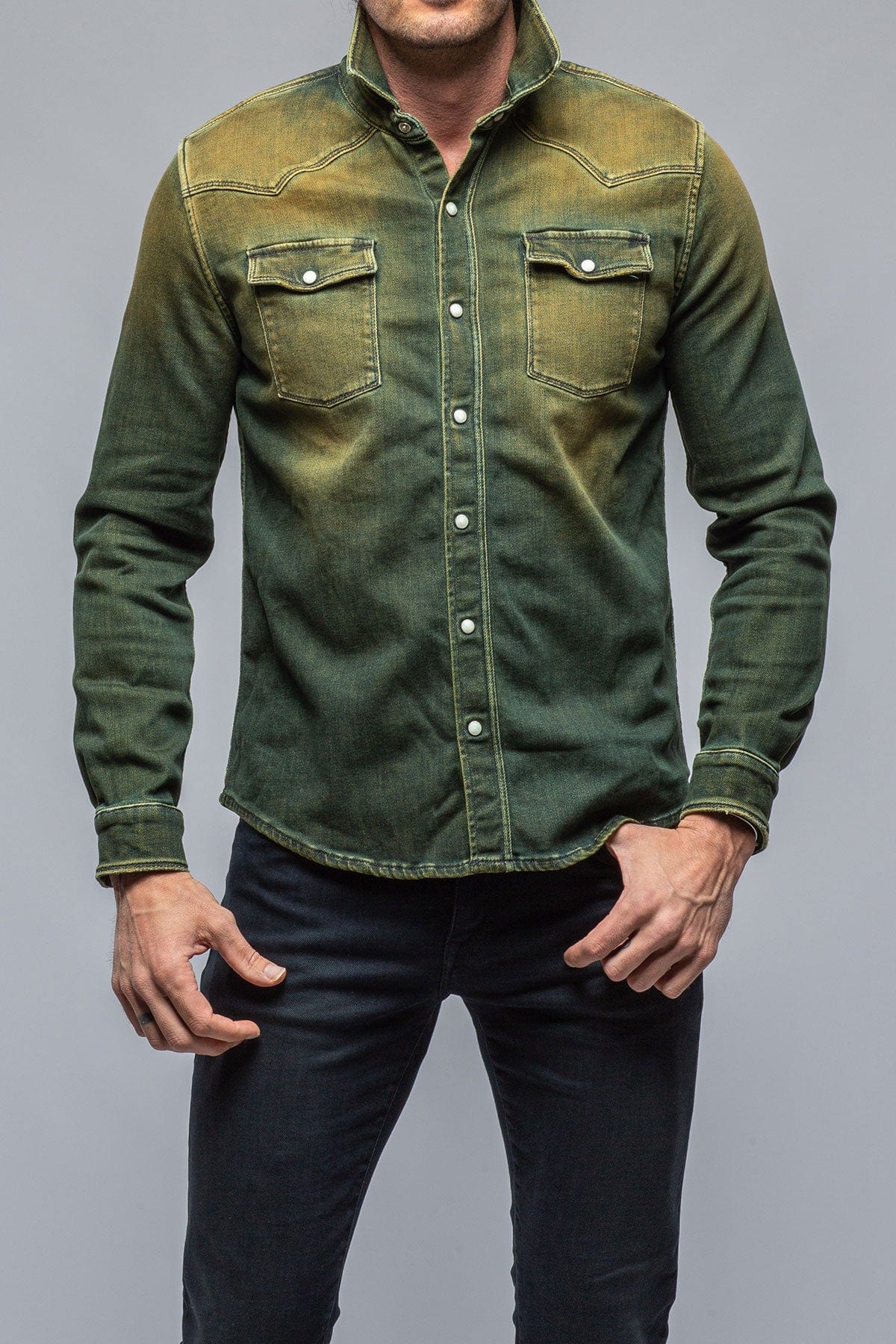 Roper Over-Dyed Western Snap Shirt In Ocra - AXEL'S