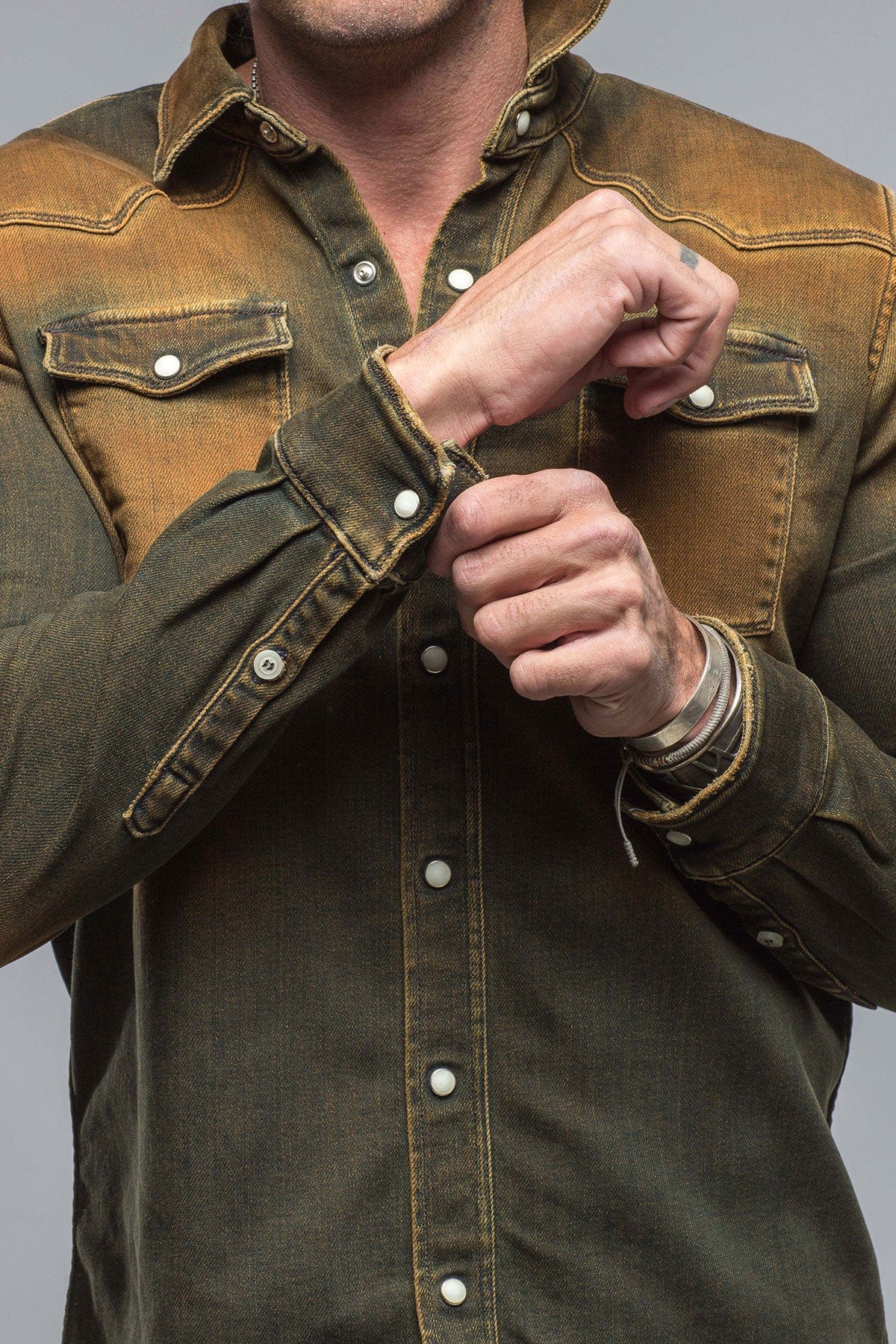 Roper Over-Dyed Western Snap Shirt In Papaya - AXEL'S