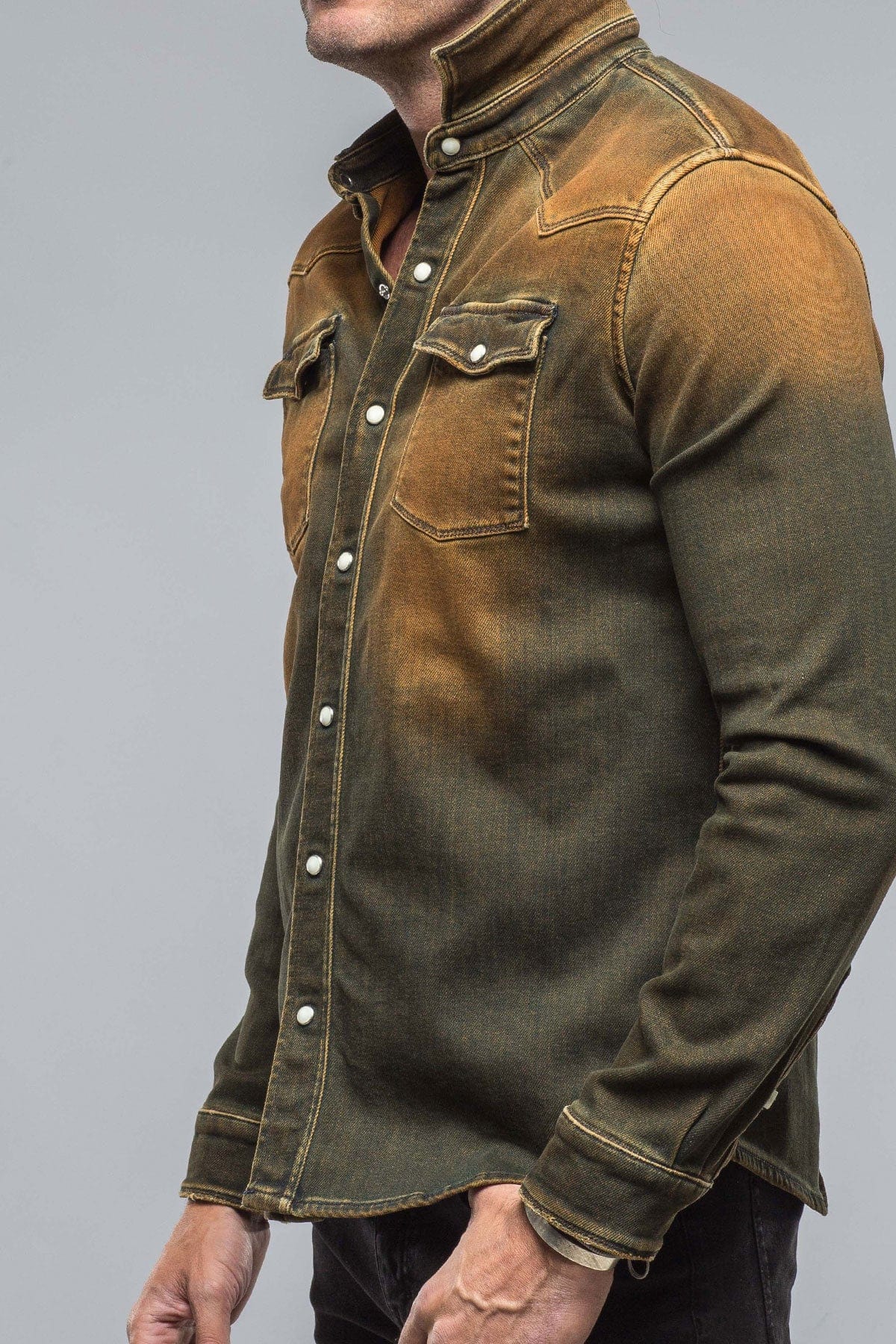 Roper Over-Dyed Western Snap Shirt In Papaya - AXEL'S